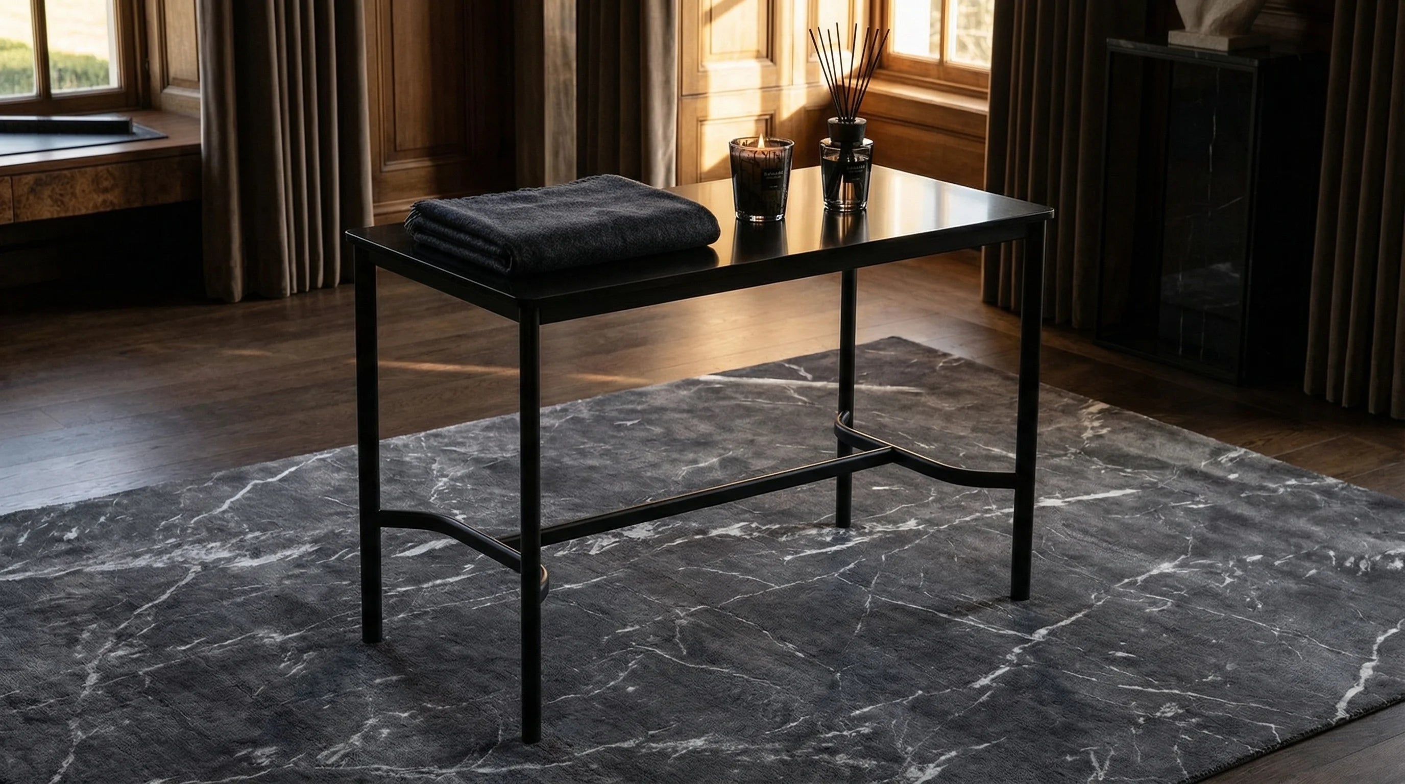 Drip HW112 Counter Table - Bronzed/Black Fenix Nano Laminate-2