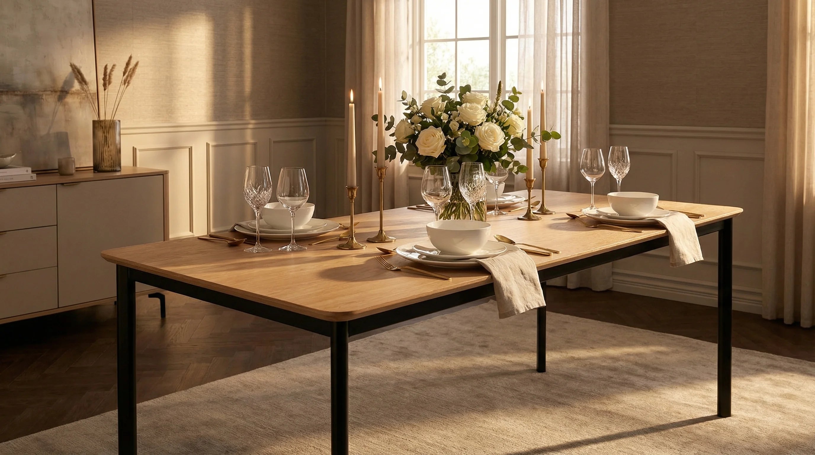 Drip HW116 Dining Table - Black/Oak