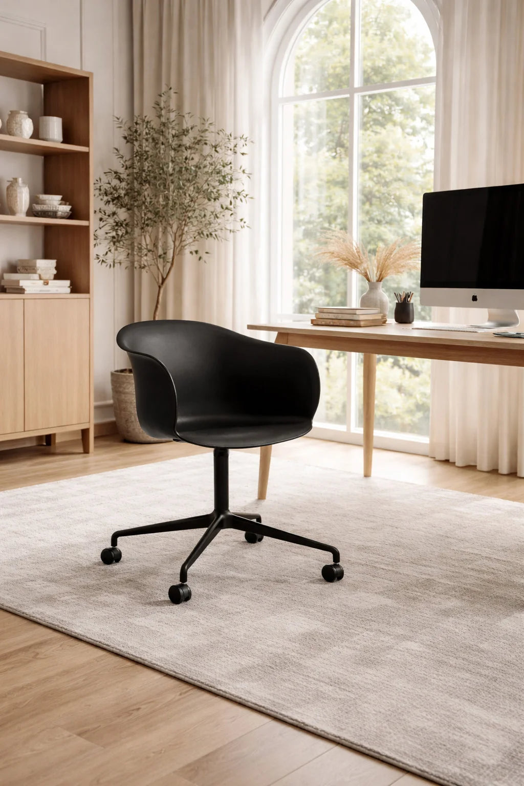 Elefy Home Office Chair – 57.5x77 / Aluminum (Black) / Polypropylene (Black)-2