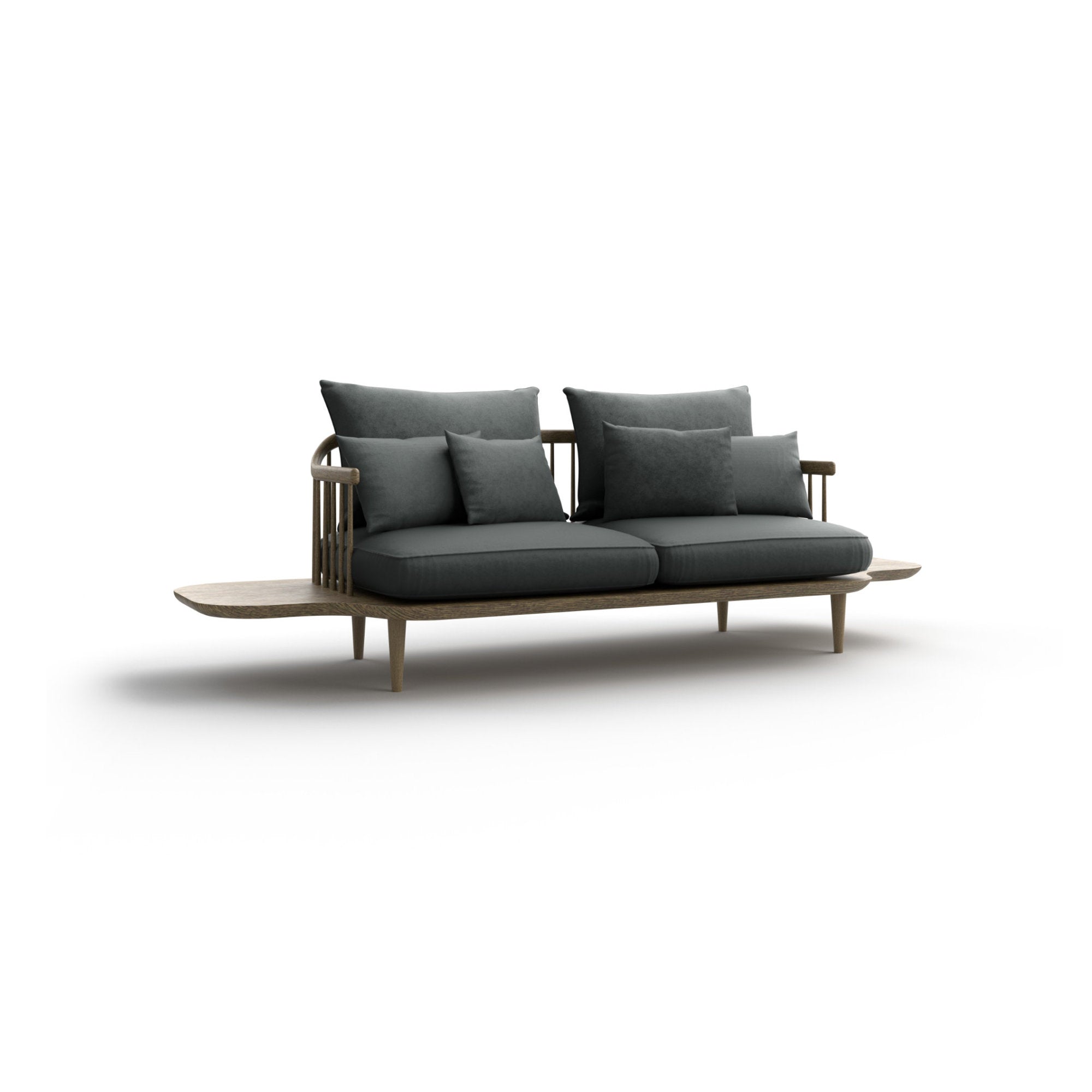 Fly SC3 Sofa - Smoked Oiled Oak/Fabric 1 (Hot Madison 093)
