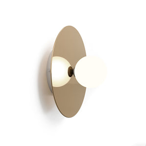 Disc and Sphere W03 Pill Box 38 Wall Lamp - Brass/White