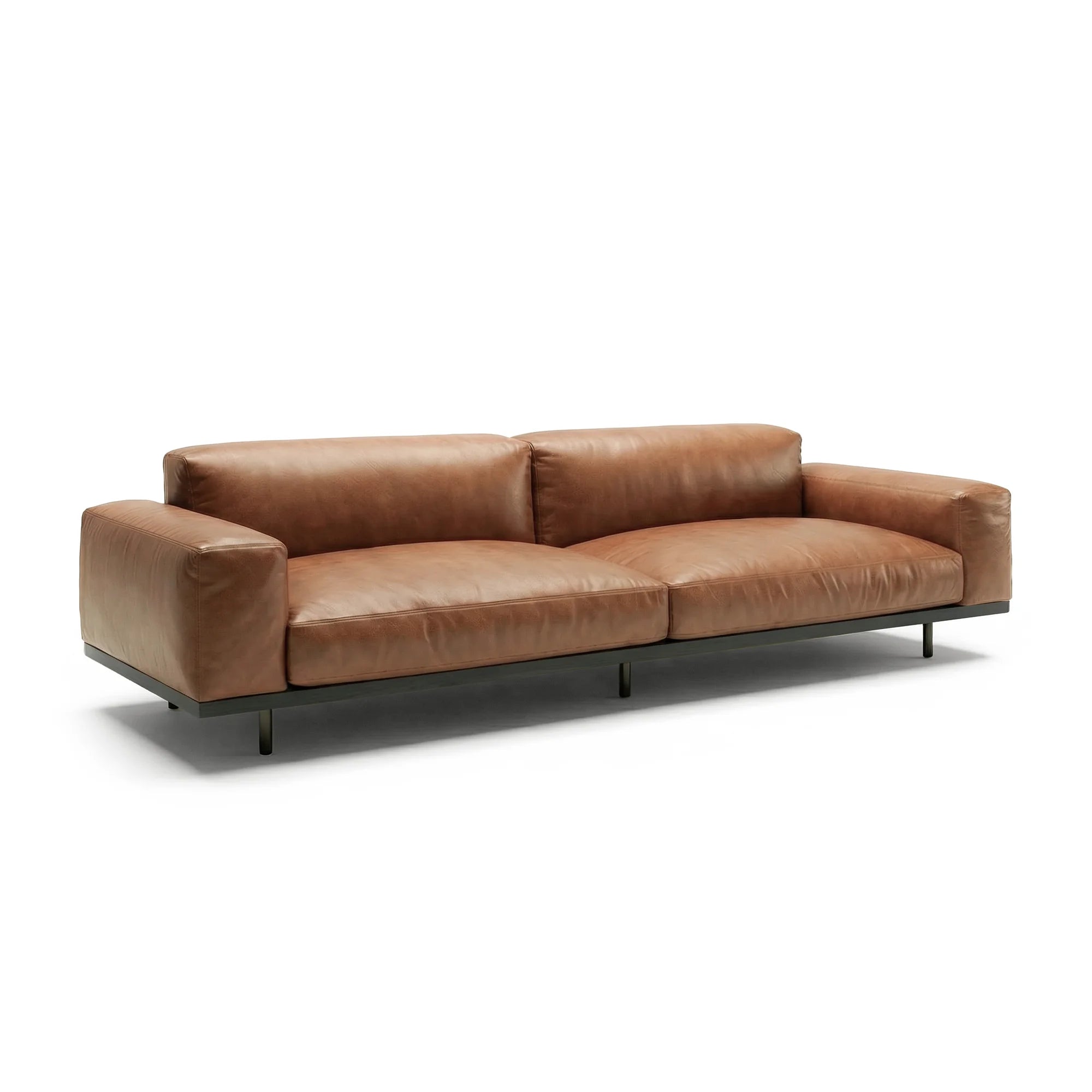 Naviglio 4904 Sofa - Wenge/Leather N (Rubino Tobacco 2)-1