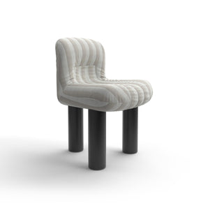كرسي بذراعين Botolo 2867 - أسود/قماش T5 (شريط كهرماني 131)