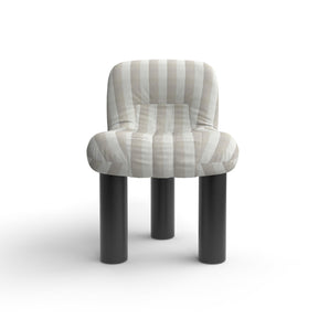 Botolo 2867 Armchair - Black/Fabric T5 (Amber Stripe 131)