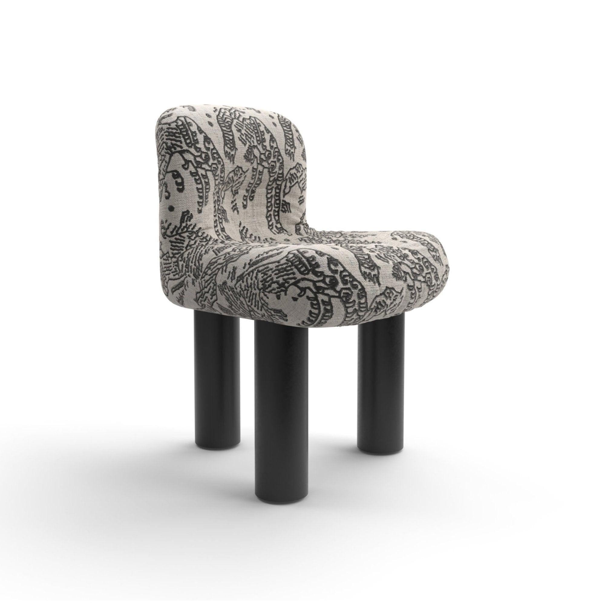 Botolo 2867 Dining Chair - Black/Fabric (Tiger Mountain 001)-1