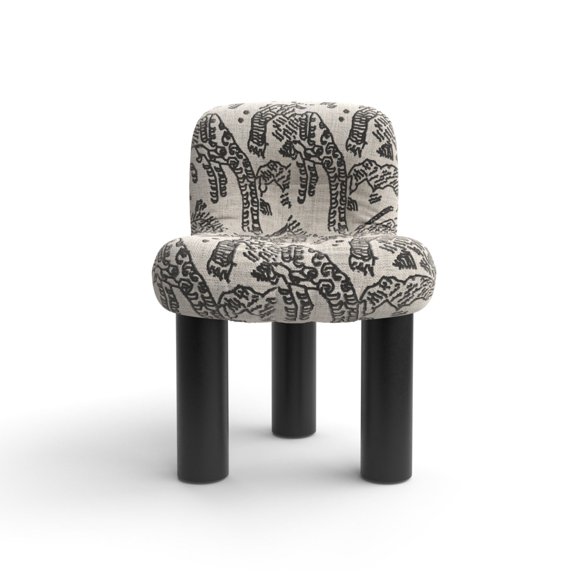 Botolo 2867 Dining Chair - Black/Fabric (Tiger Mountain 001)-3