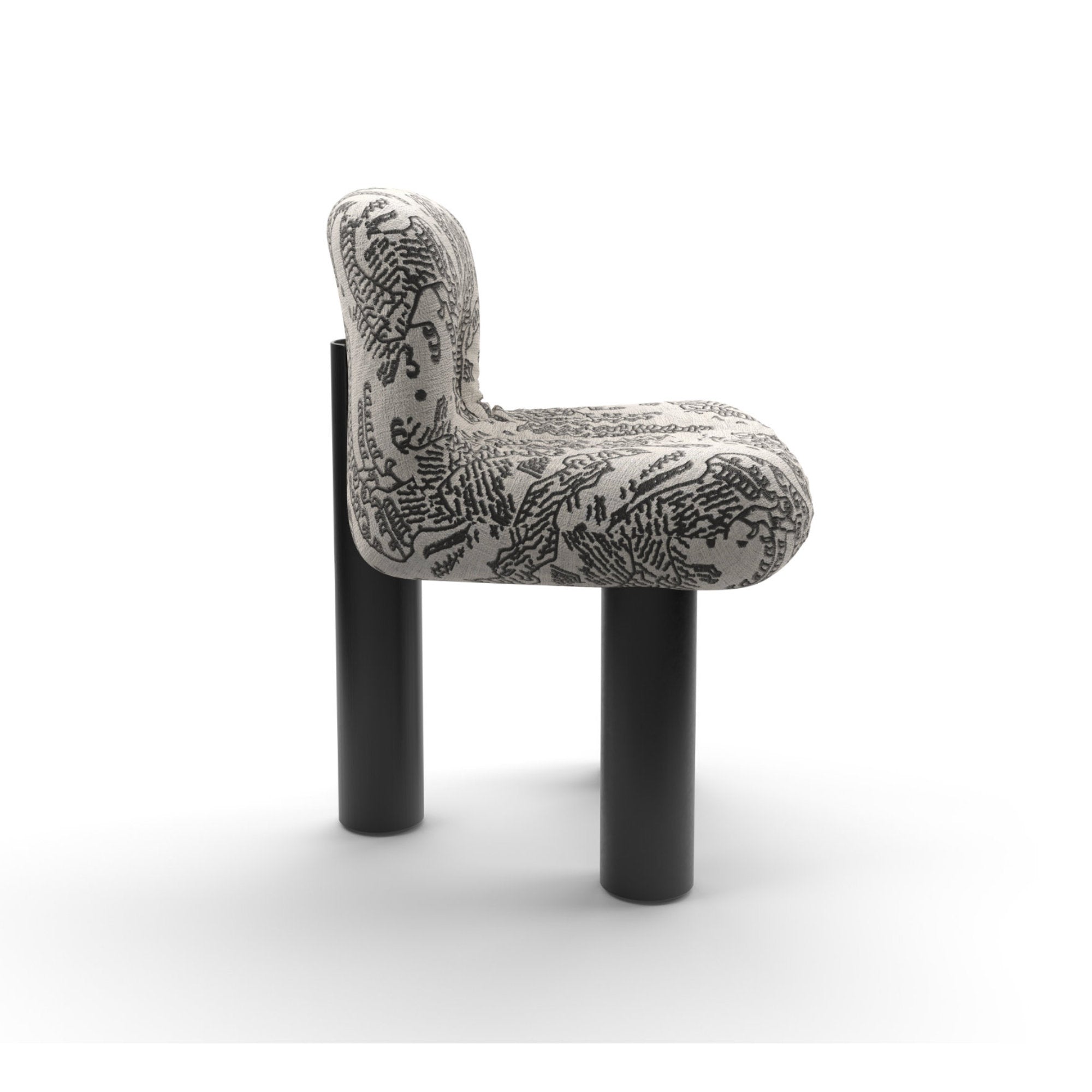 Botolo 2867 Dining Chair - Black/Fabric (Tiger Mountain 001)-5