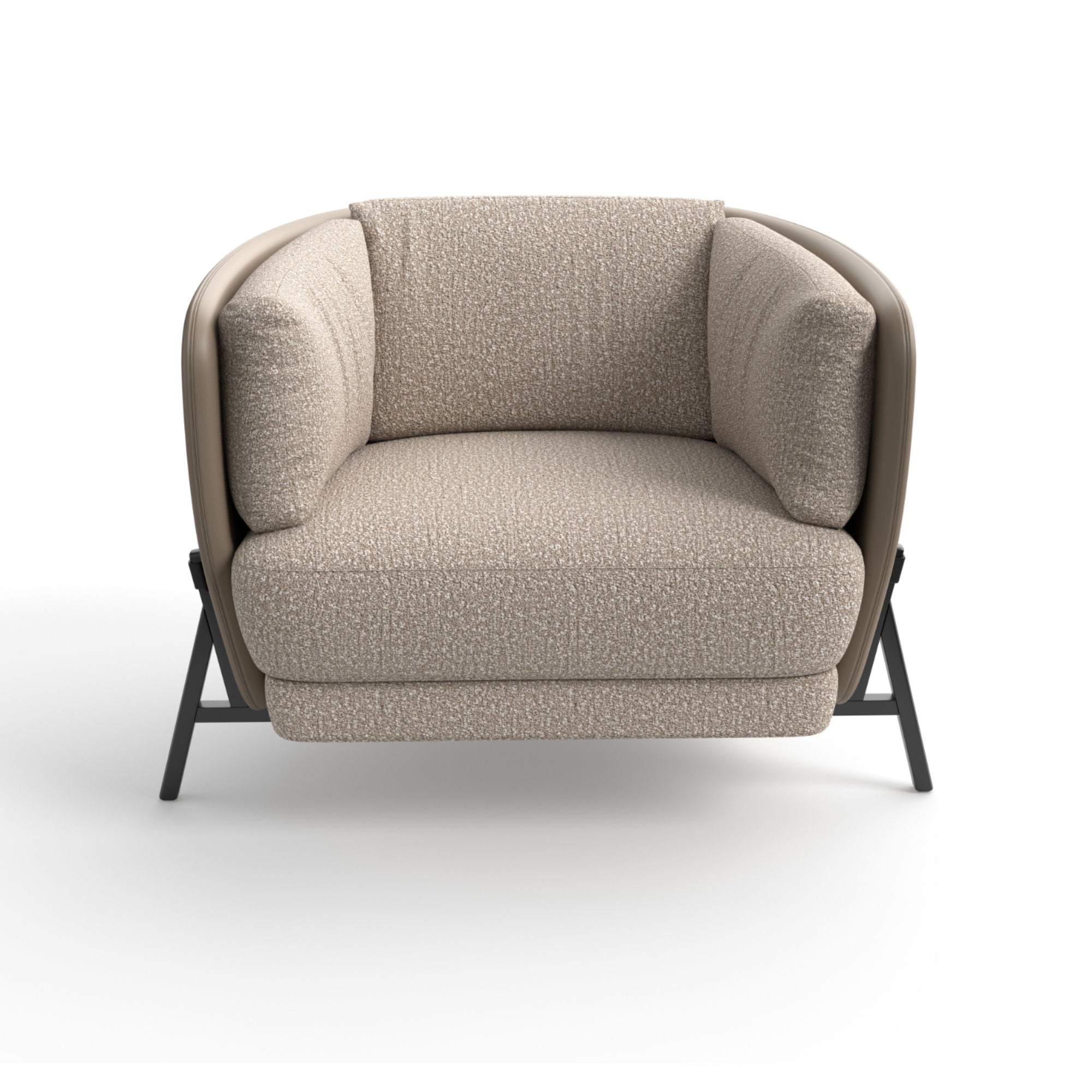 Cradle 3825 Armchair - Leather T2 (Giada 207)/Fabric T2 (Molly 005)-3