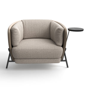 Cradle 3825.3828 Armchair - Leather N (Giada 207)/Fabric T3 (Boucle 03)