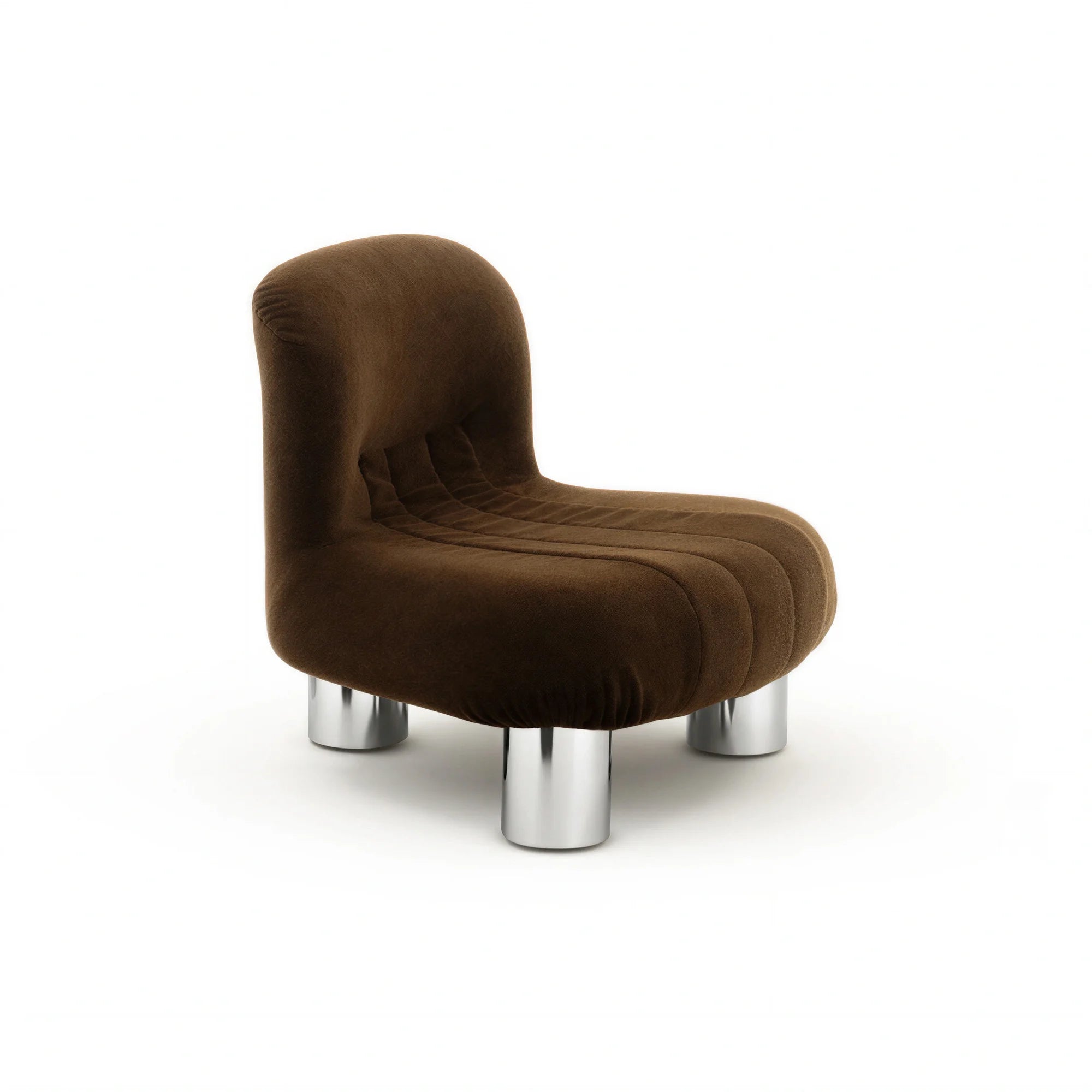 Botolo 2865 Low Armchair - Chromed/Fabric T5 (Alpaca 602)-1