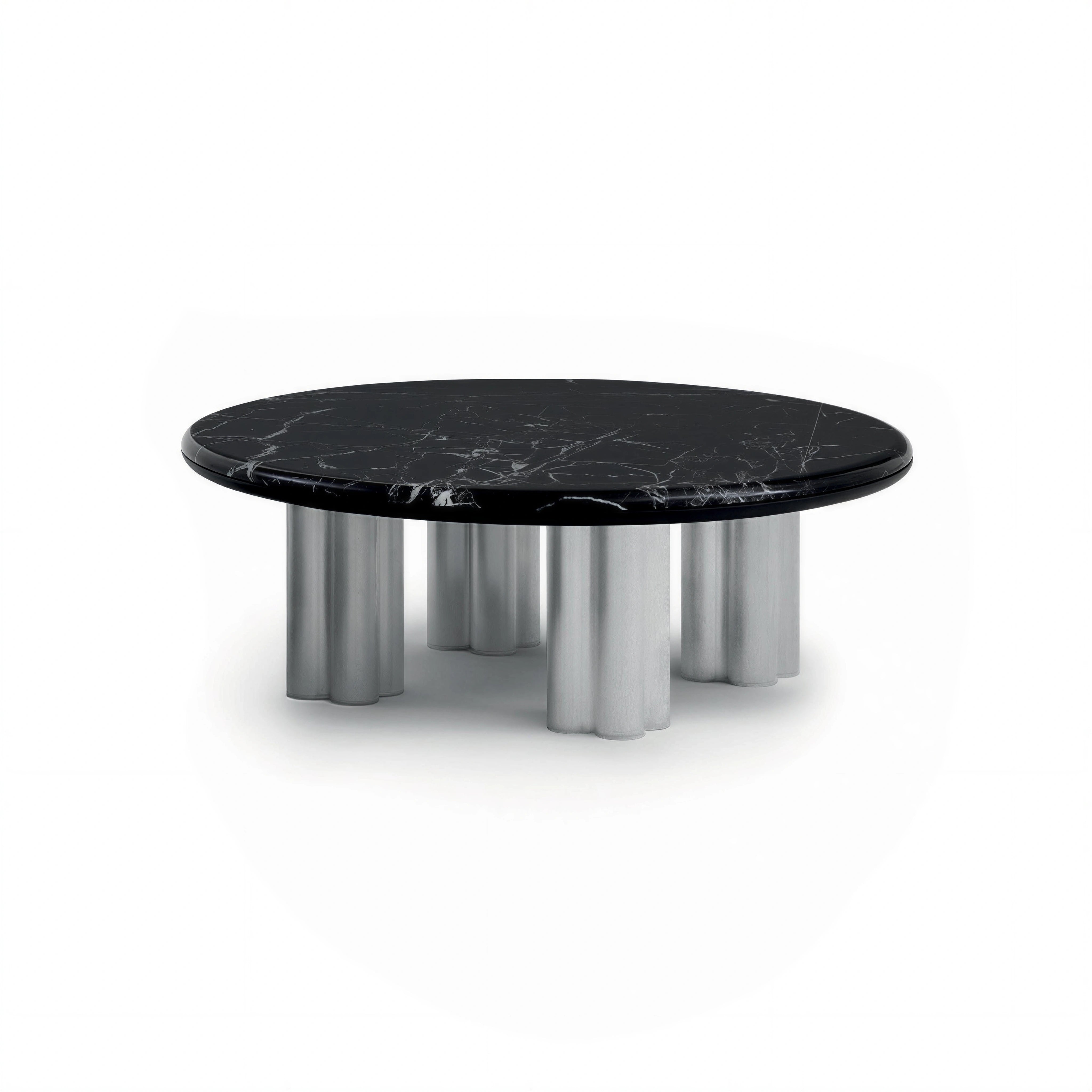Treboli 5623 Coffee Table - Polished Anodized Aluminum/Marquinia-1