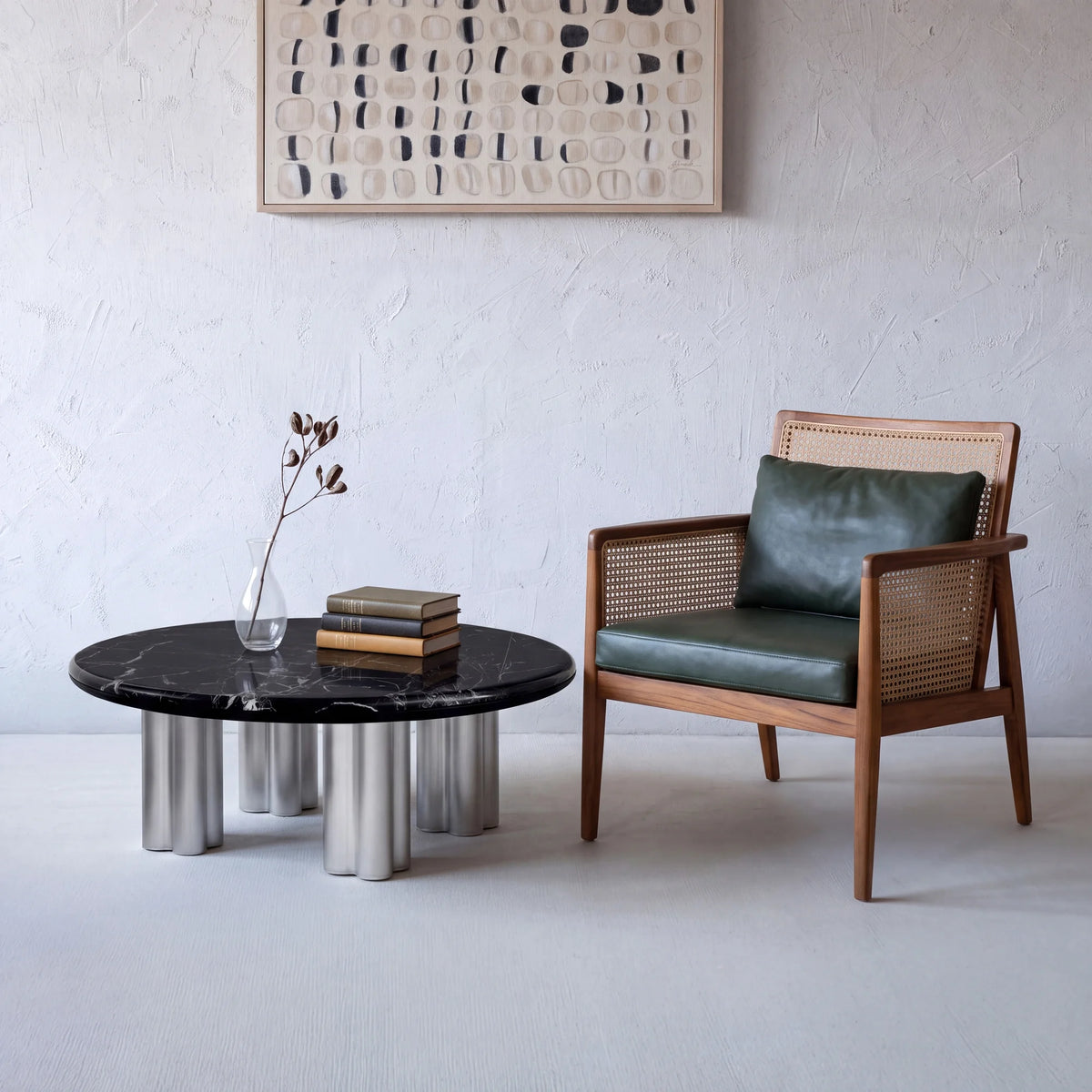 Treboli 5623 Coffee Table - Polished Anodized Aluminum/Marquinia