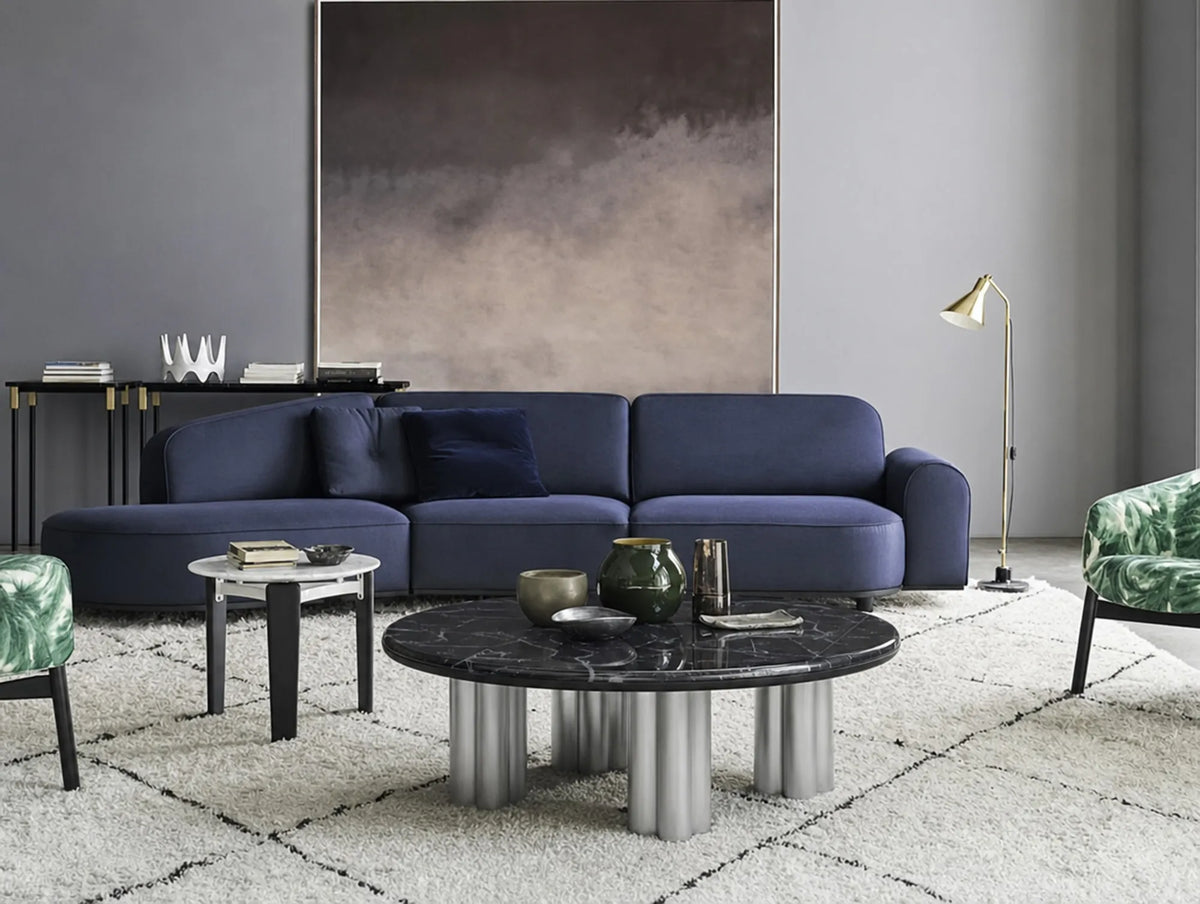 Treboli 5623 Coffee Table - Polished Anodized Aluminum/Marquinia