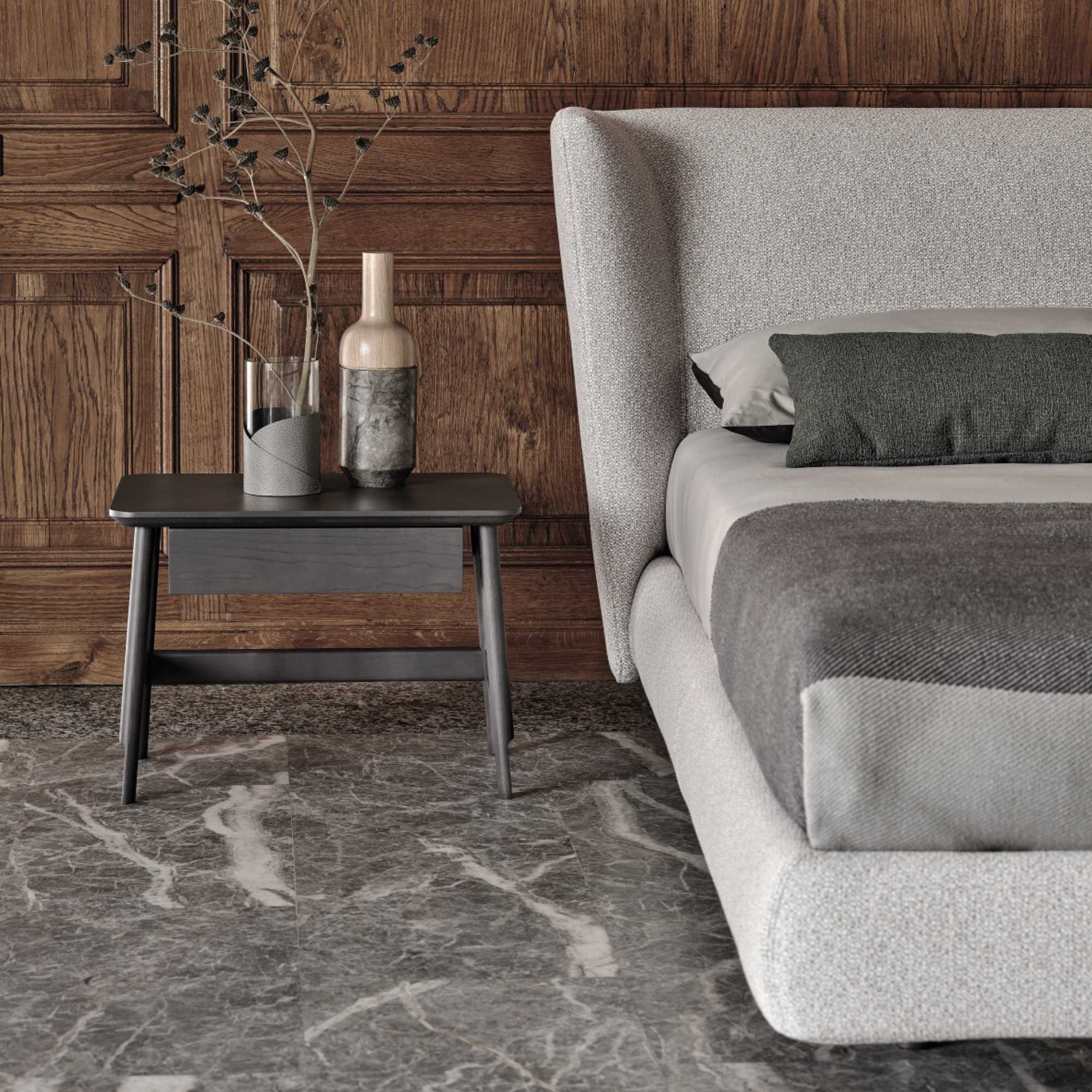 Aany CM04 Bedside Table - Grey Wood LE12-2