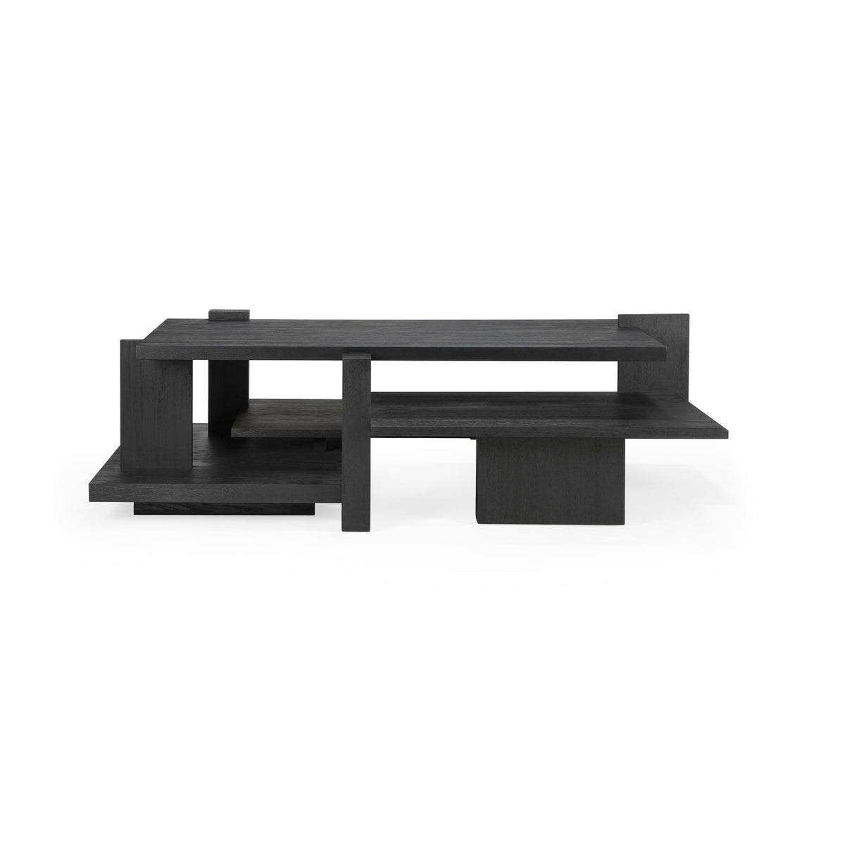 Abstract Coffee Table – 140x85x41 / Wood (Varnished Teak Black)-5