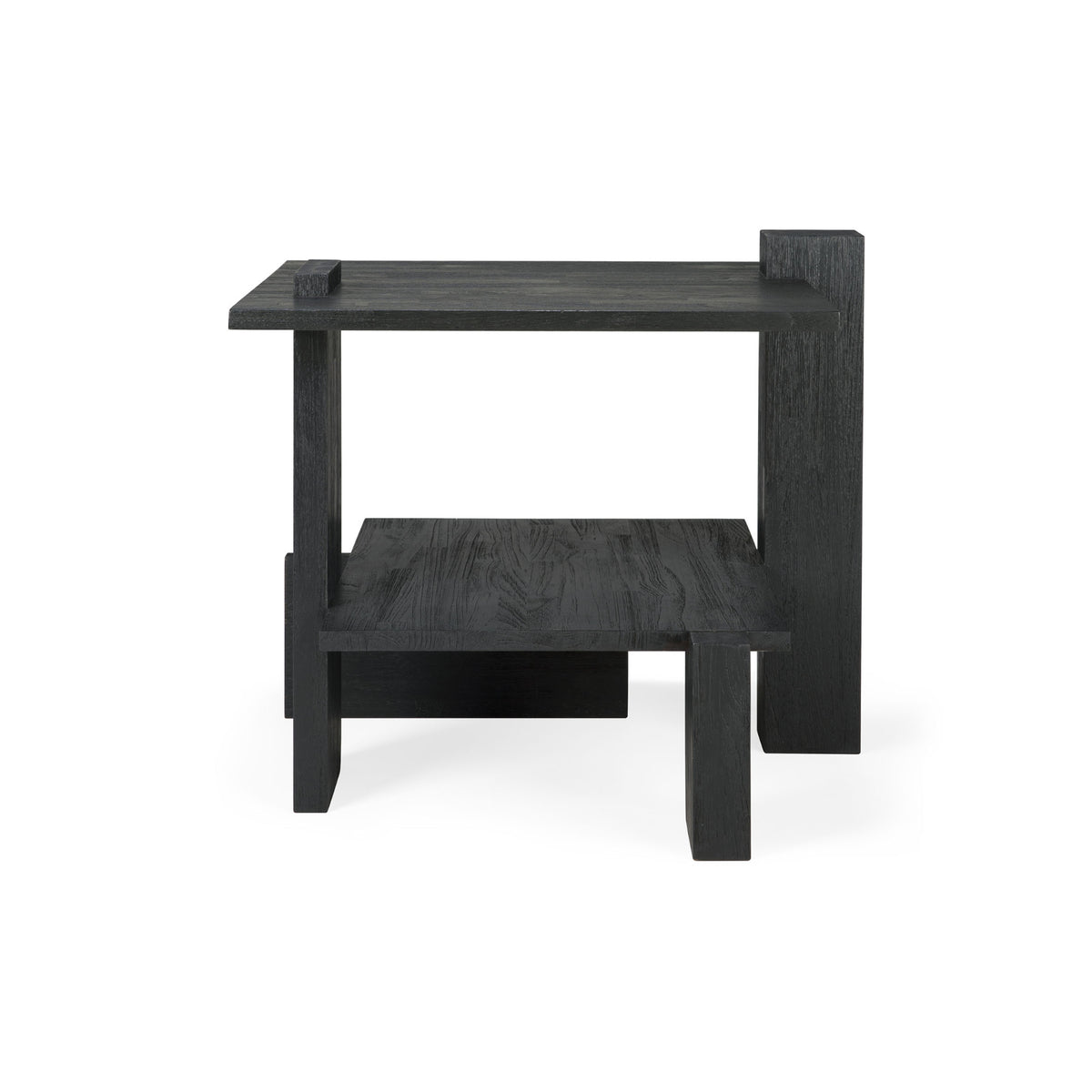 Abstract Side Table – 56x52x49 / Wood (Varnished Teak Black)-3