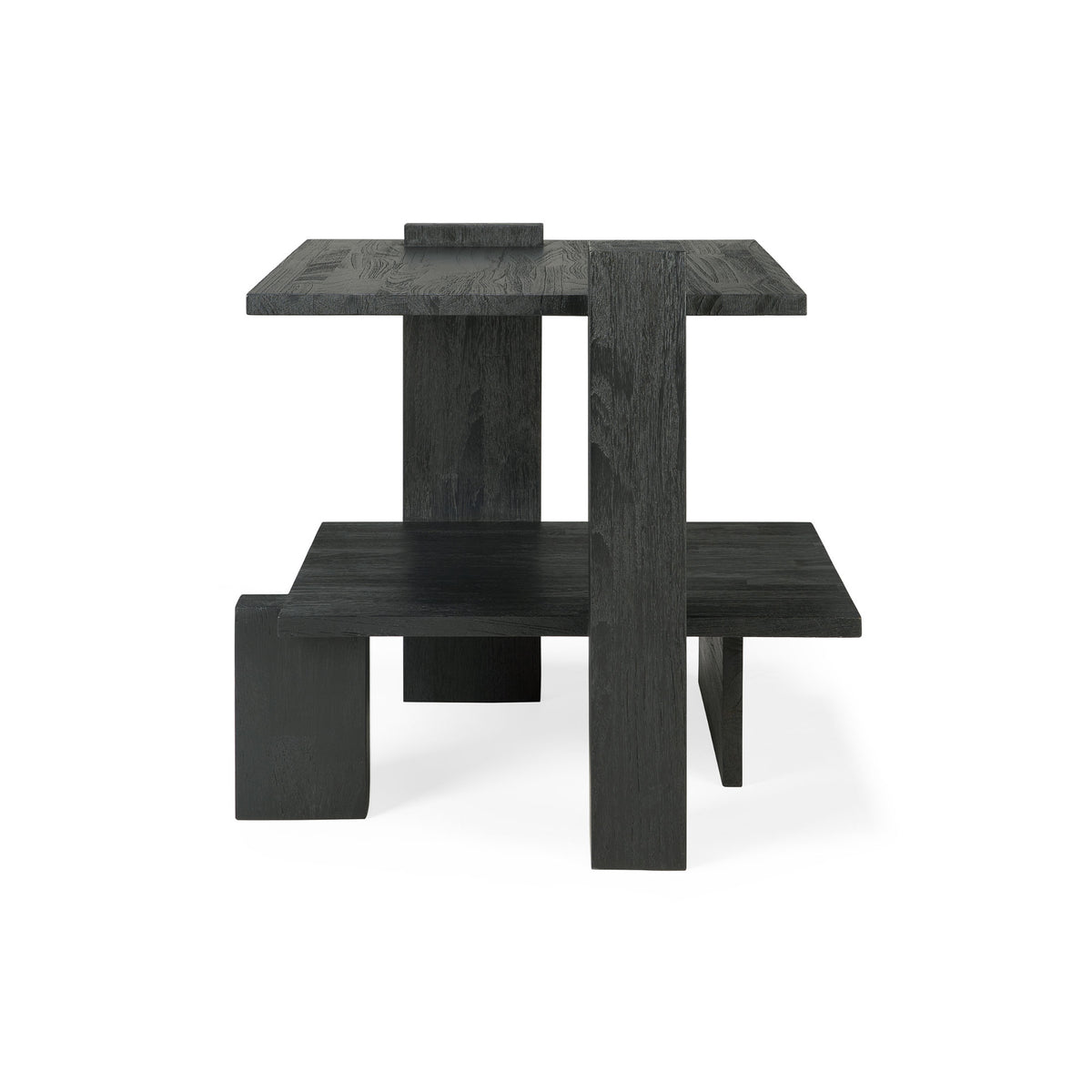 Abstract Side Table – 56x52x49 / Wood (Varnished Teak Black)-5