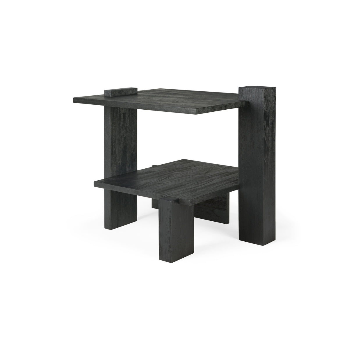 Abstract Side Table – 56x52x49 / Wood (Varnished Teak Black)-1