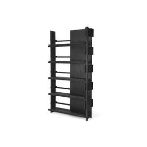 Abstract Rack 10117 Bookcase - Varnished Teak/Black