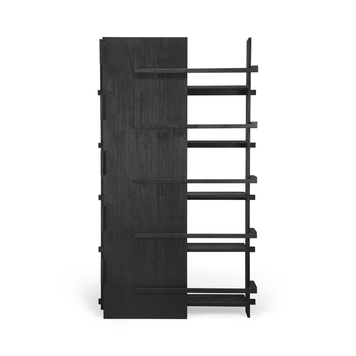 Abstract Bookcase & Shelf – 123x35x210 / Wood (Varnished Teak Black)-3