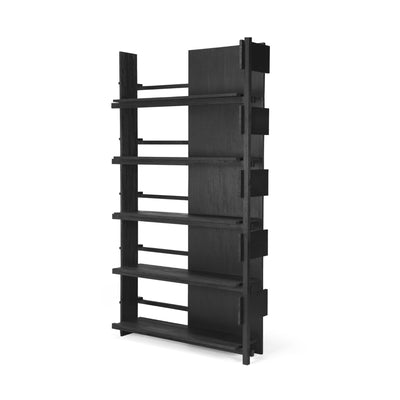 Abstract Bookcase & Shelf – 123x35x210 / Wood (Varnished Teak Black)