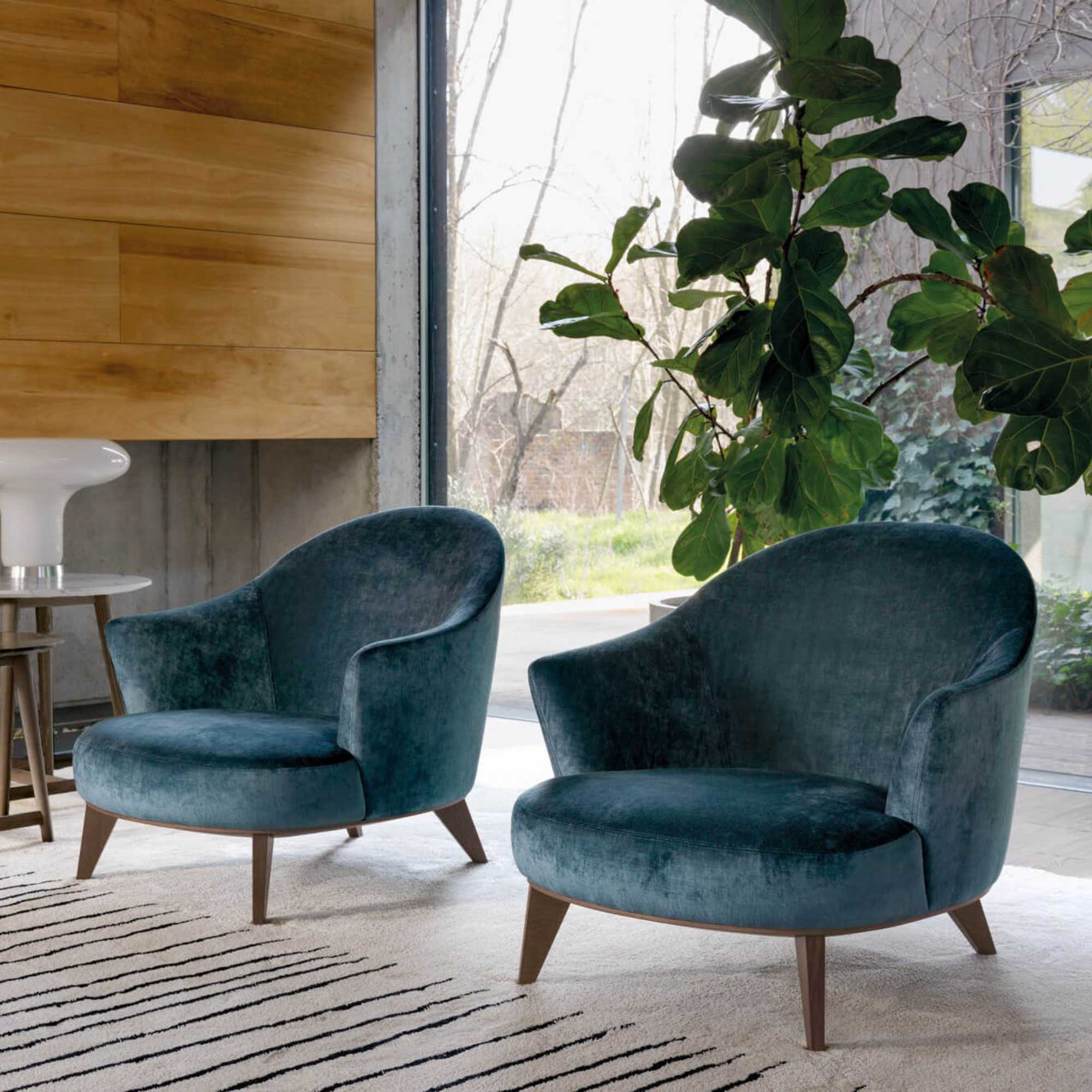 Alasia 001010 Armchair - Fabric G (Vegas 34 Petrolio)