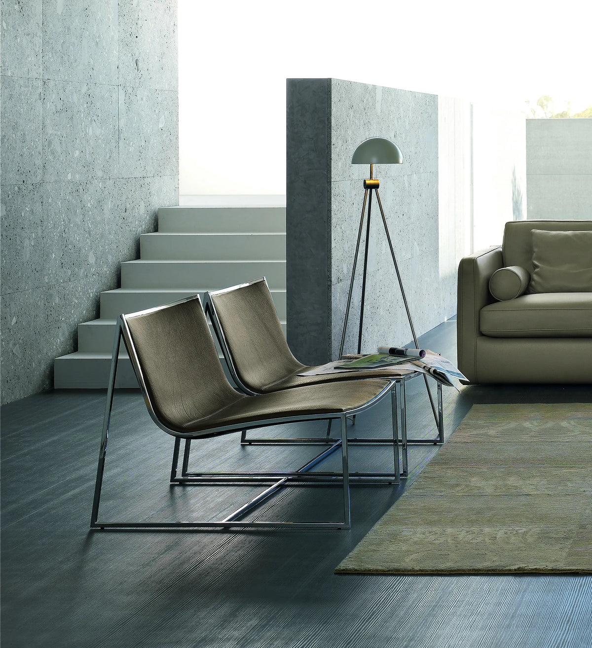 Samoa PS1 Armchair – 70x66 / Metal (Chromed) / Leather (E 06)-4