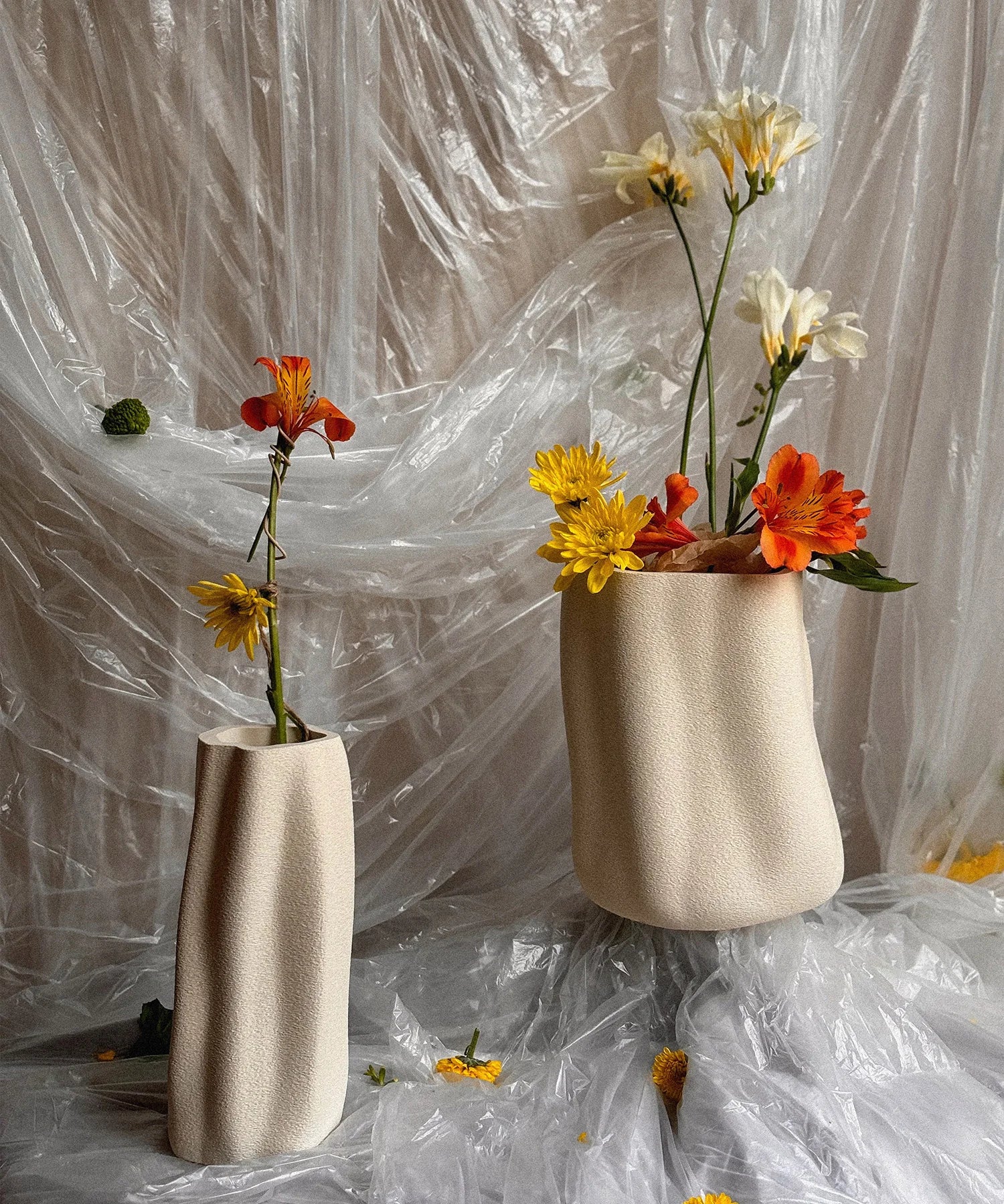 Amanitas Garden 3D Printed Tall Vase - Sandstone-3