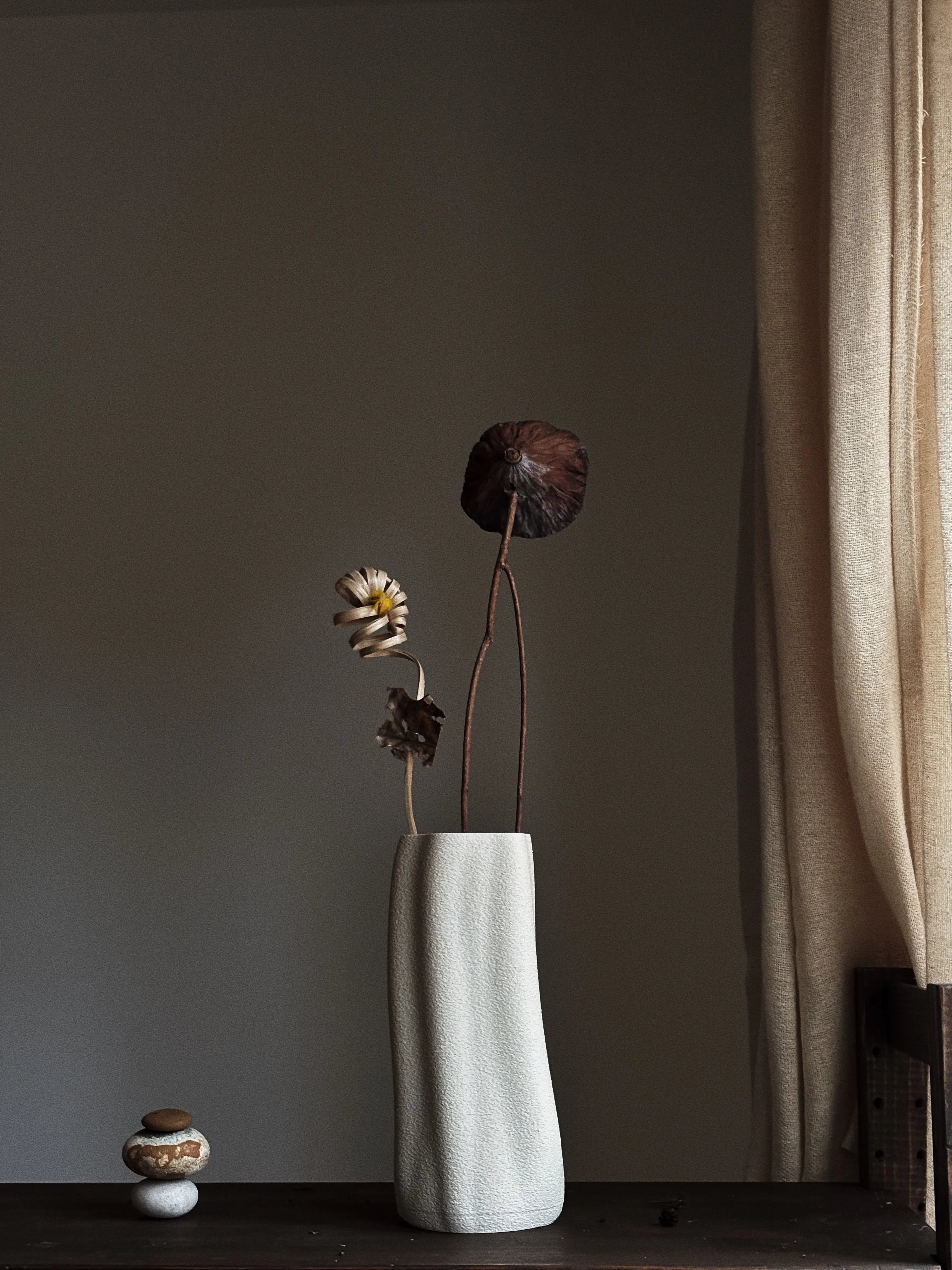 Amanitas Garden 3D Printed Tall Vase - Sandstone-2