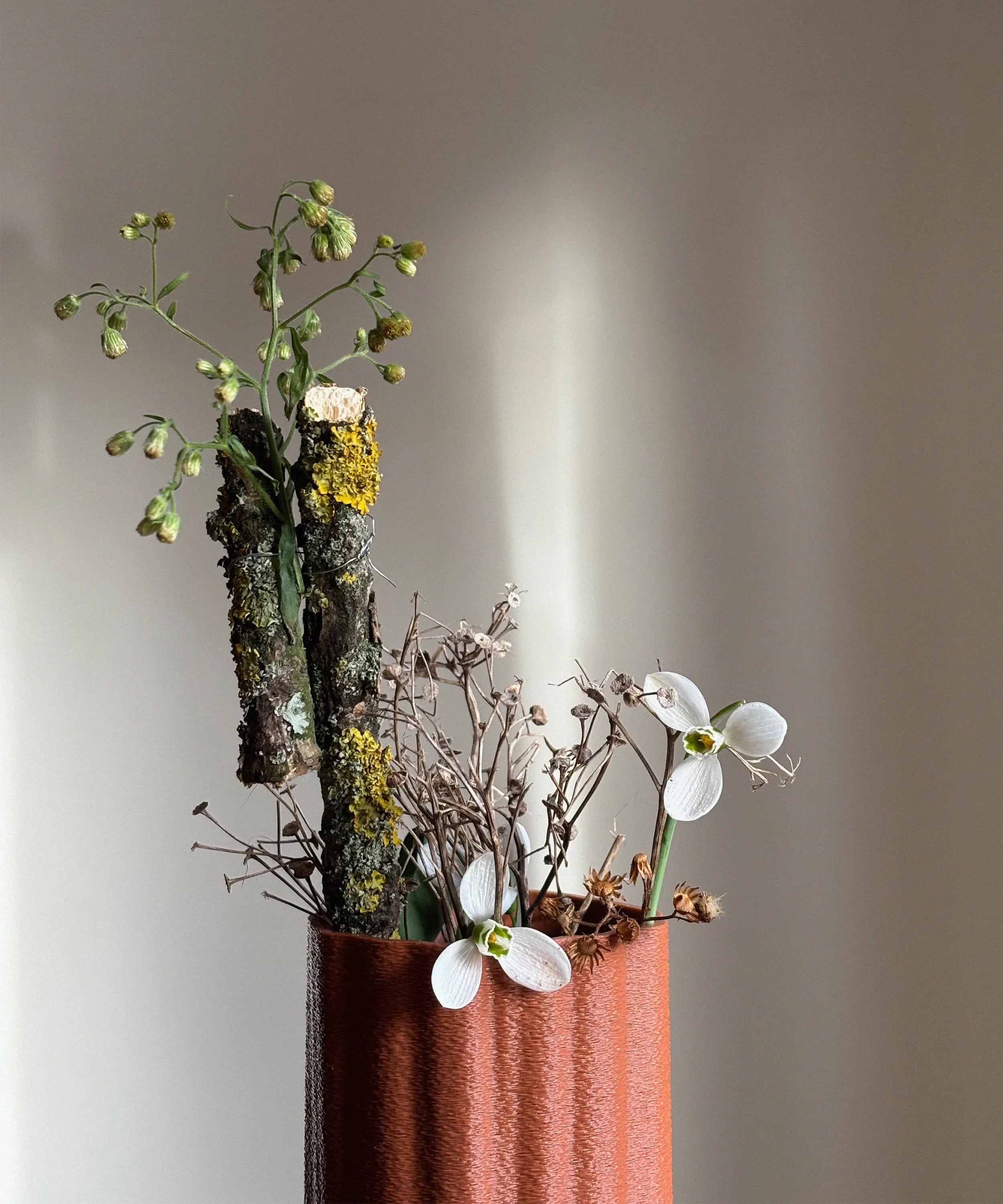 Ruut 3D Printed Tall Vase - Burnt Ochre-3
