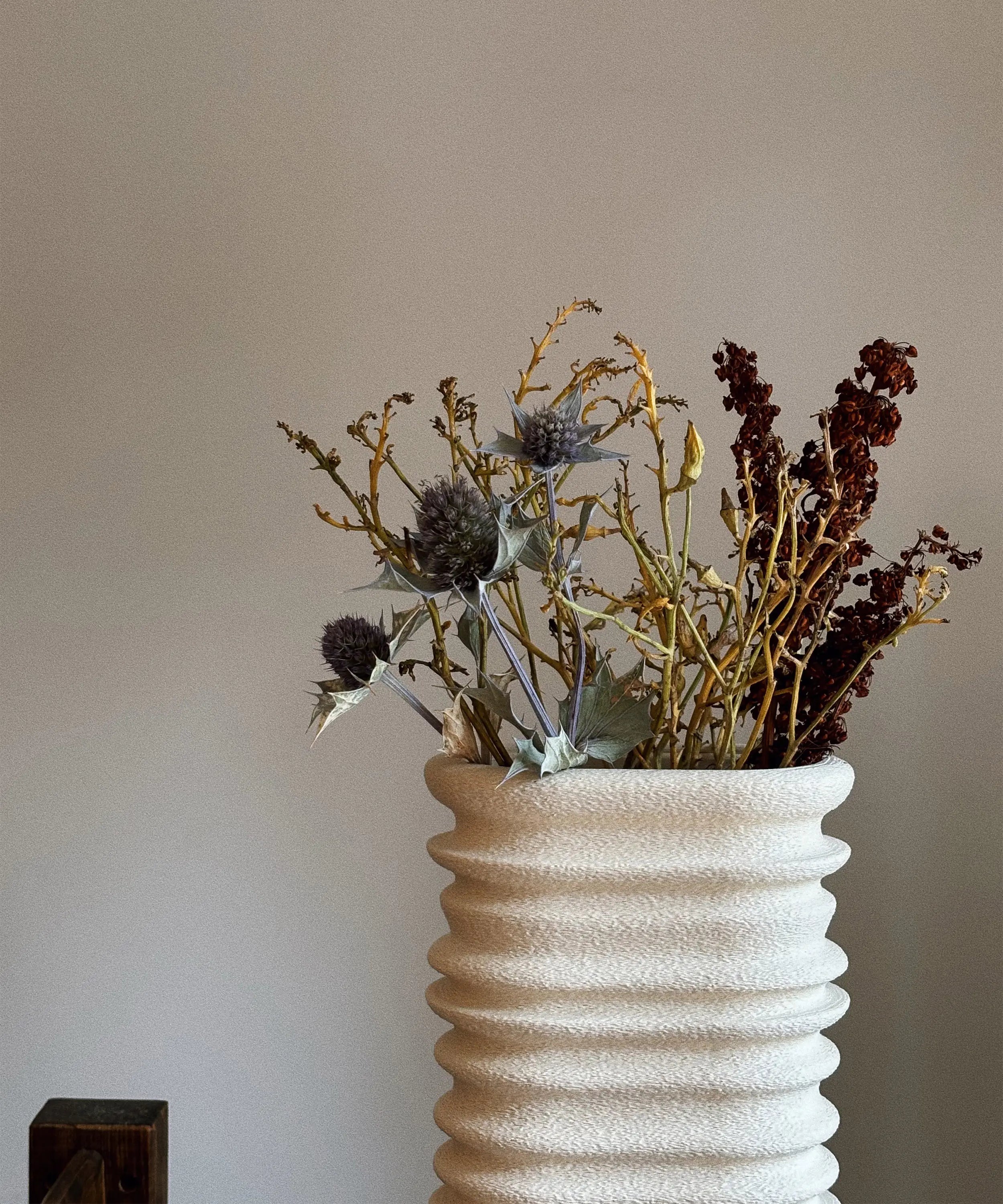 Tun 3D Printed Tall Vase - Sandstone-3