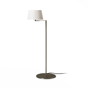 Americana Floor Lamp - Satin Nickel/White Linen