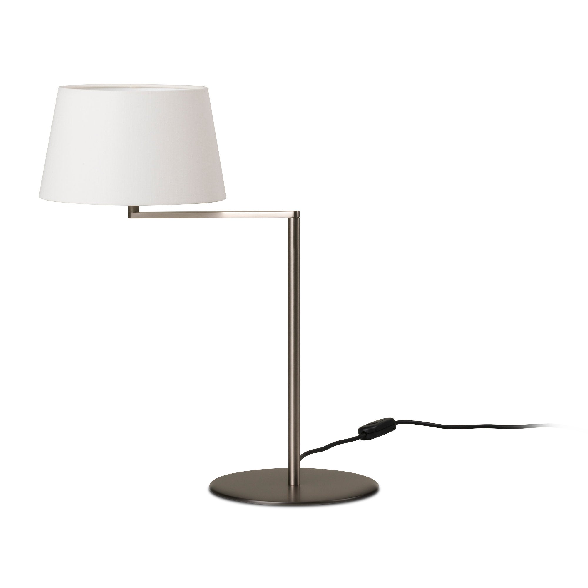 Americana Table Lamp - Satin Nickel/White Linen-1