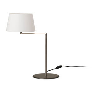 Americana Table Lamp - Satin Nickel/White Linen