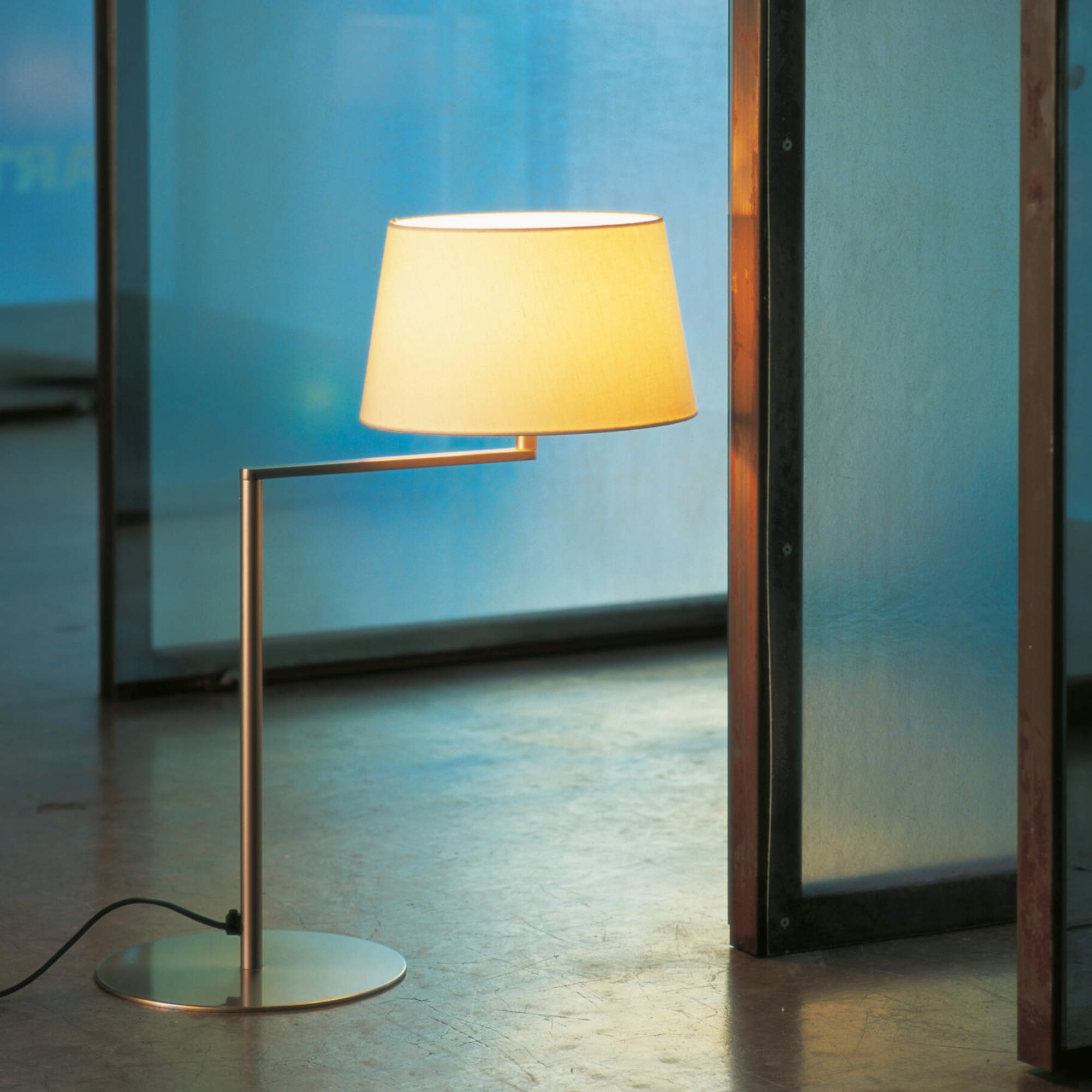 Americana Table Lamp - Satin Nickel/White Linen-3