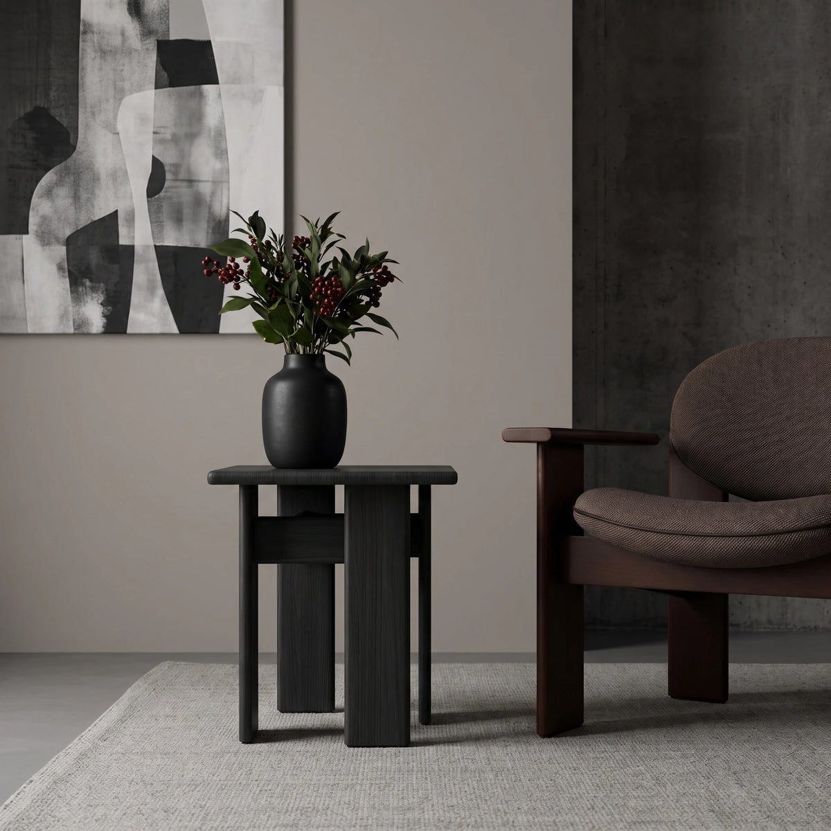 Archipen 1 Side Table - Black Stained Ashwood