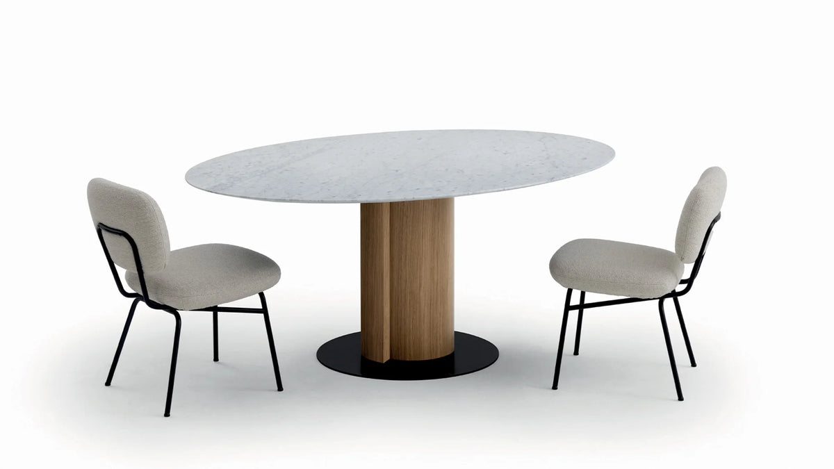 Pair 5762 Dining Table - Black/Oak/Carrara-2