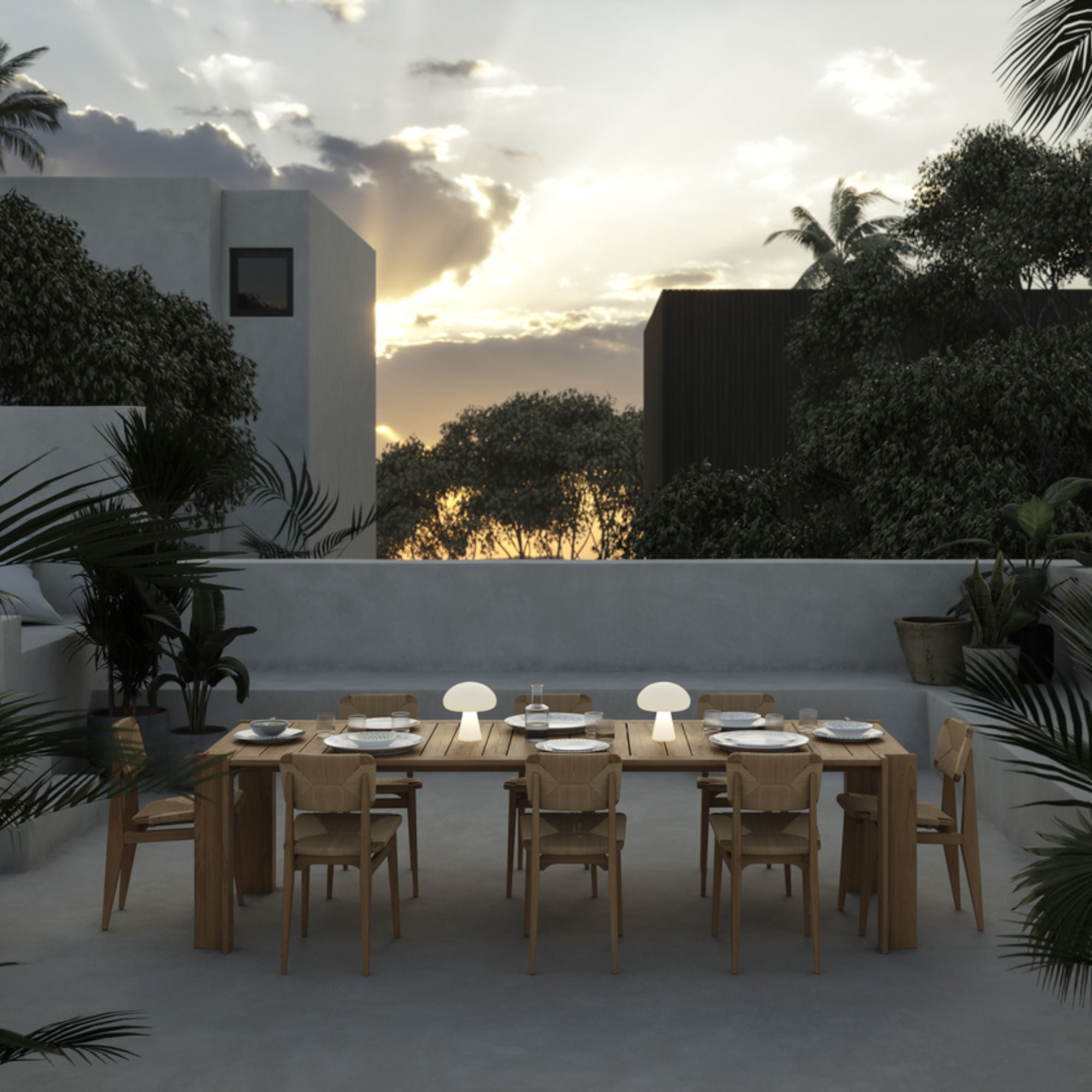 Atmosfera 42714 Outdoor Dining Table - Natural Teak-4