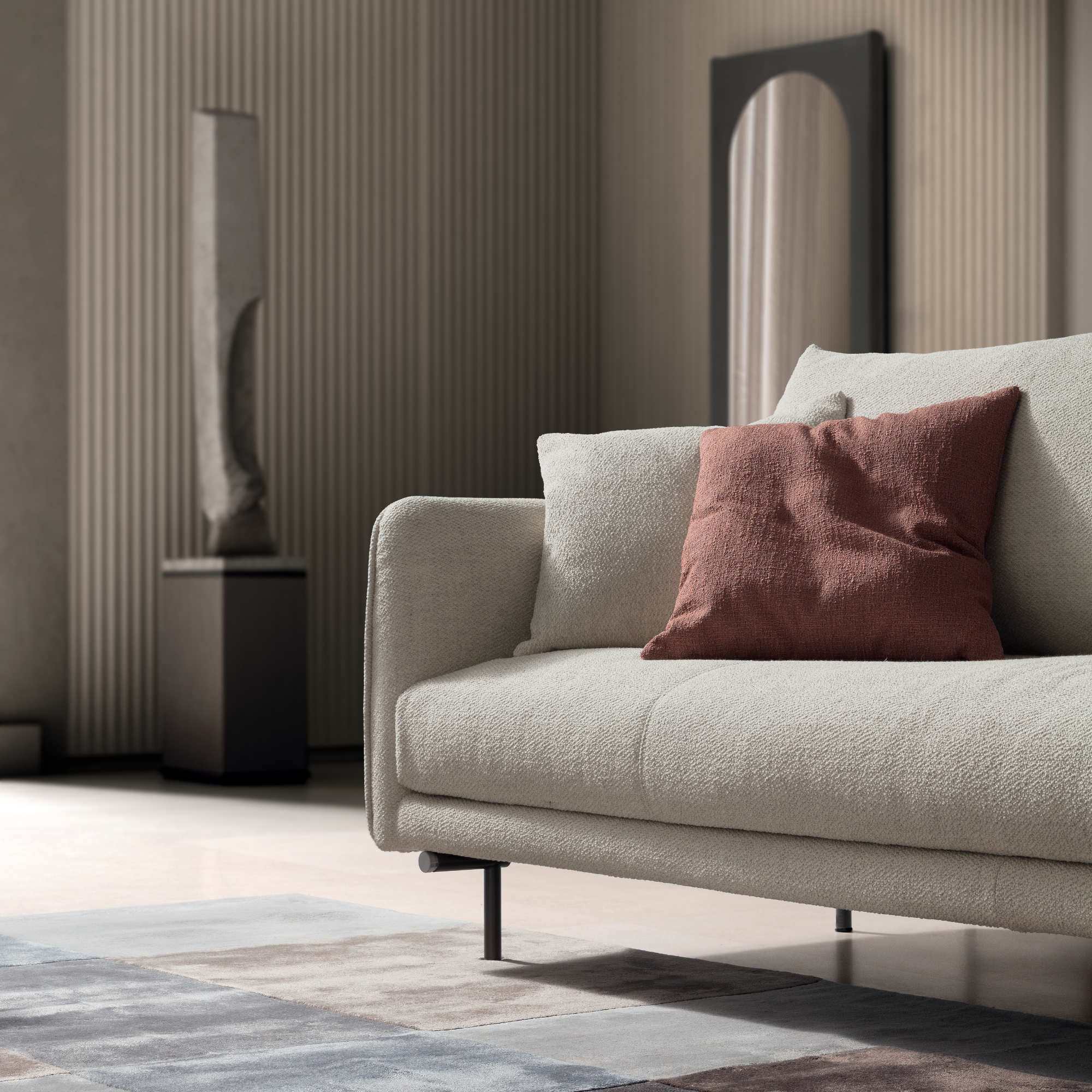 Avenue D300M Sofa - Light Brown (ME11)/Fabric P(Potter 510)-3