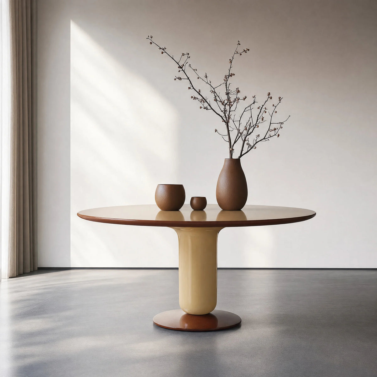 Explorer Dining Table – 130x73.5 / Wood (Ral 8015 Gloss Chestnut Brown) / Wood (Ral 1001 Gloss Beige) / Wood (Laminated Fenix Beige 719)-3