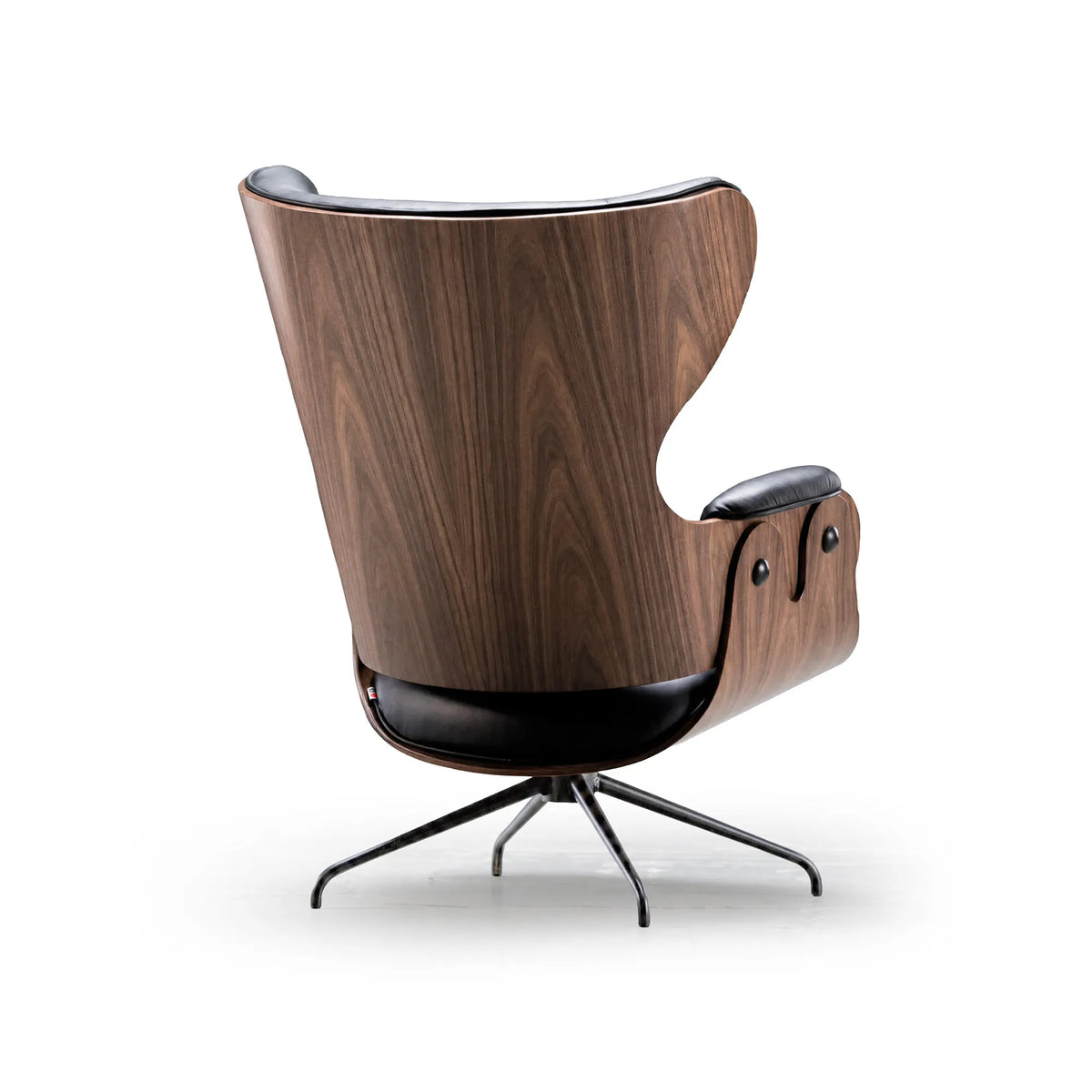 Lounger Armchair - Anthracite Grey/Walnut/Leather F (Florida Black F10)-2