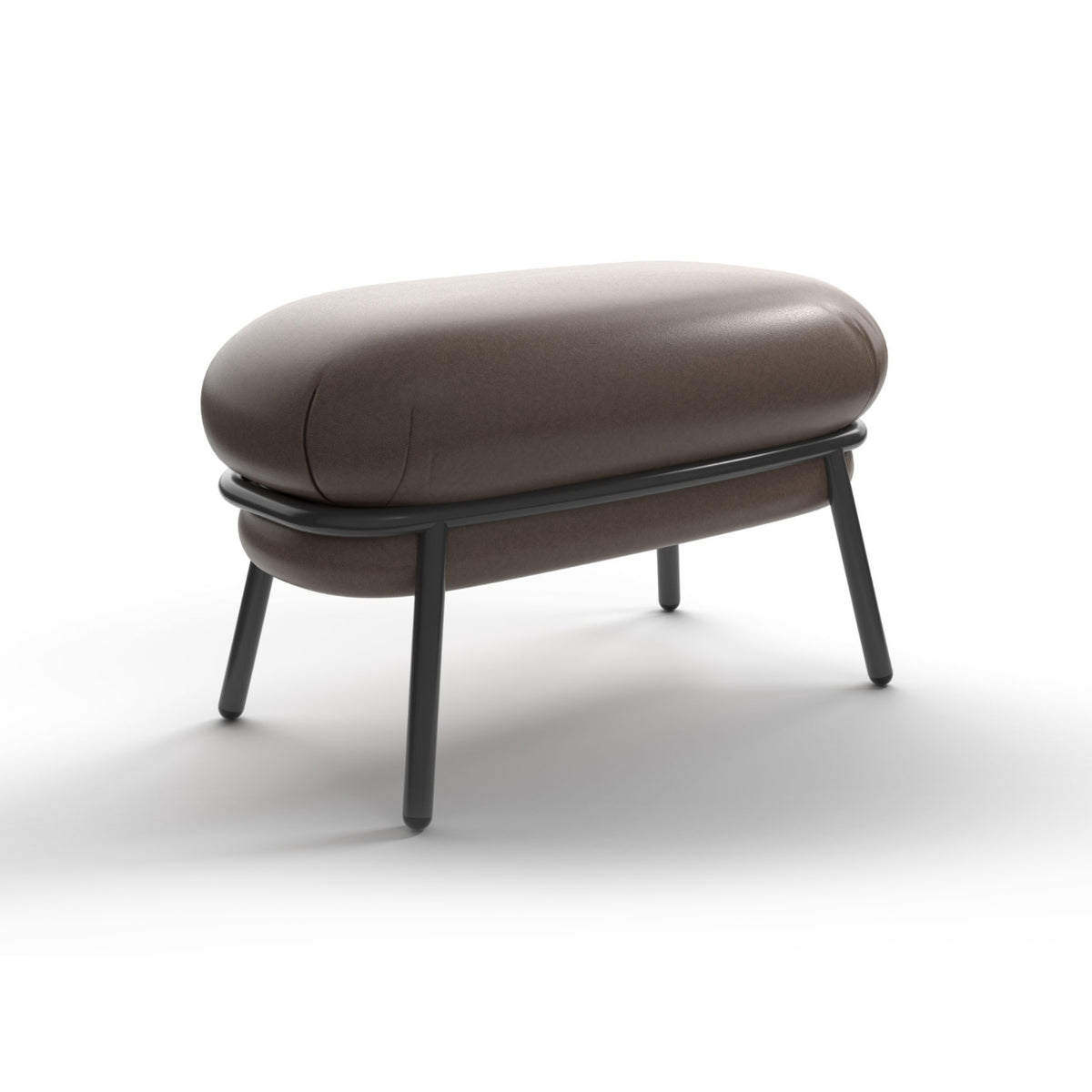 Grasso Stool – 75x36x40 / Metal (Black) / Leather S (Dream Clay S45)-1