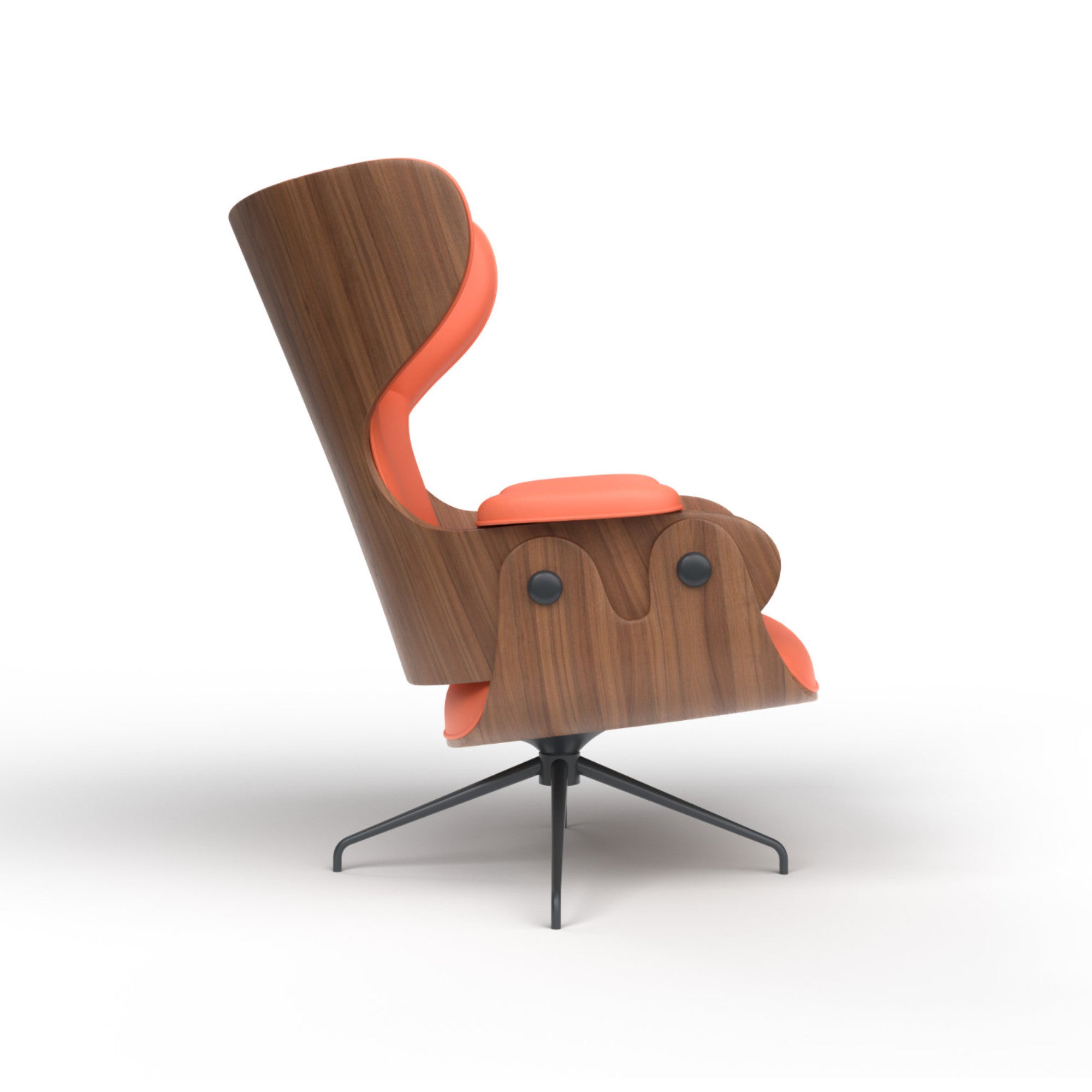 Lounger Armchair - Anthracite Grey/Walnut/Leather S (Dream Grapefruit S50)-4