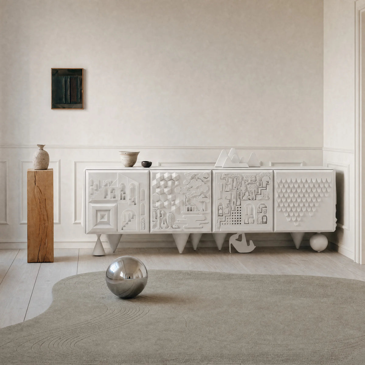Tout Va Bien 4A Sideboard - Greyish White