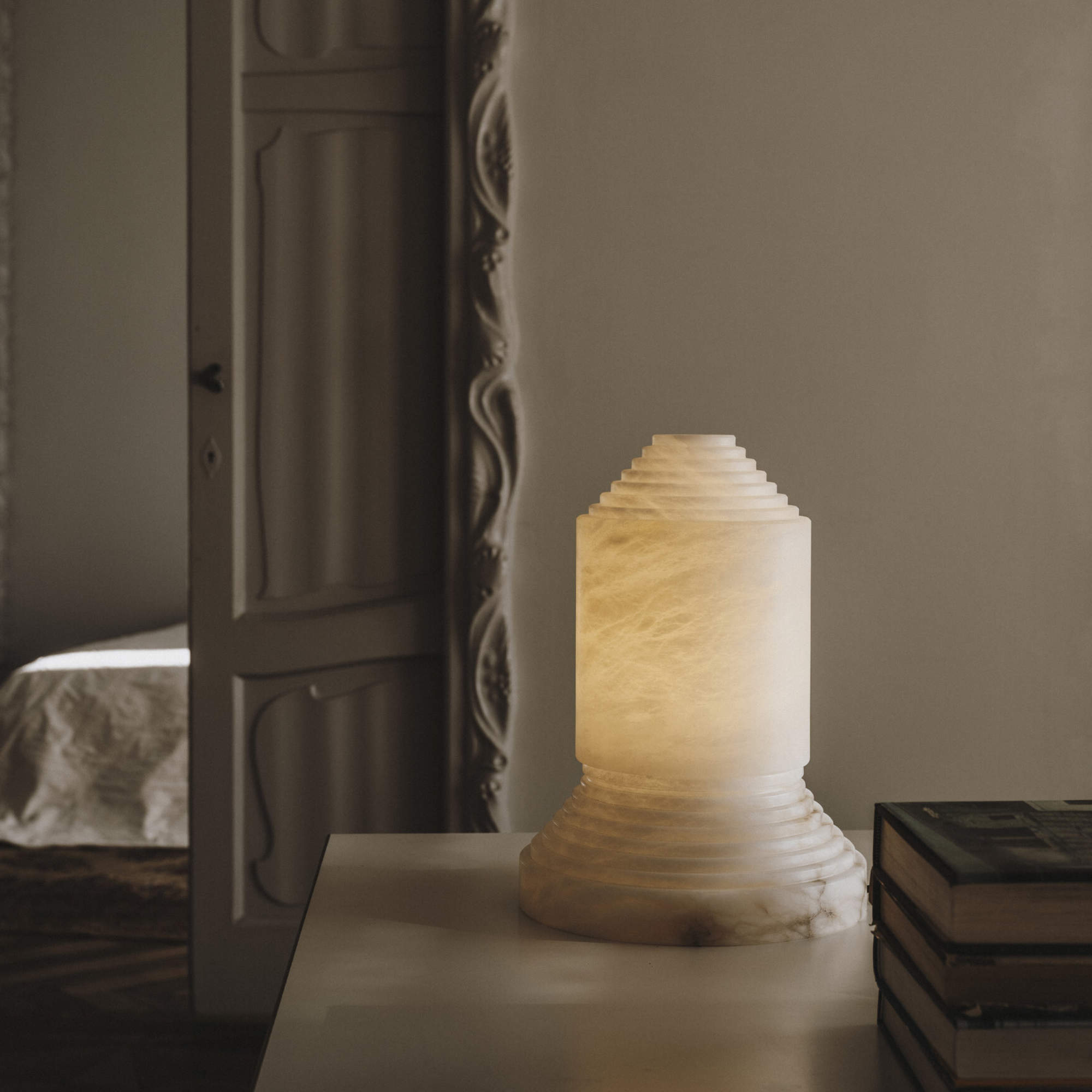 Babel Table Lamp - Alabaster Column-6
