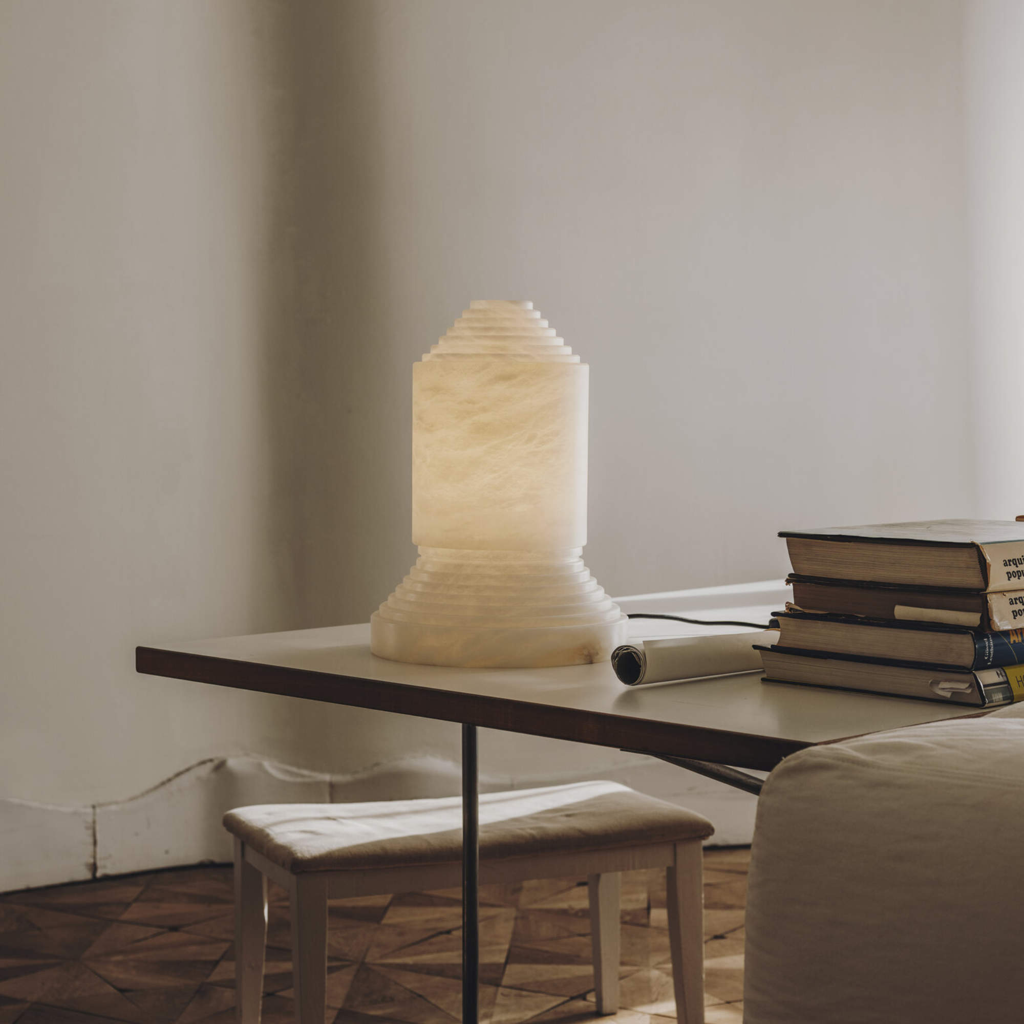 Babel Table Lamp - Alabaster Column-7