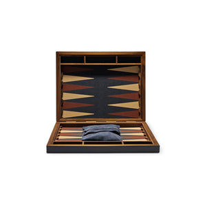 Backgammon Case - Large/Walnut/Leather A (Calfskin Golf Ocean G33)