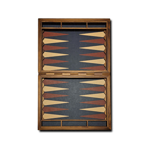 Backgammon Case - Large/Walnut/Leather A (Calfskin Golf Ocean G33)