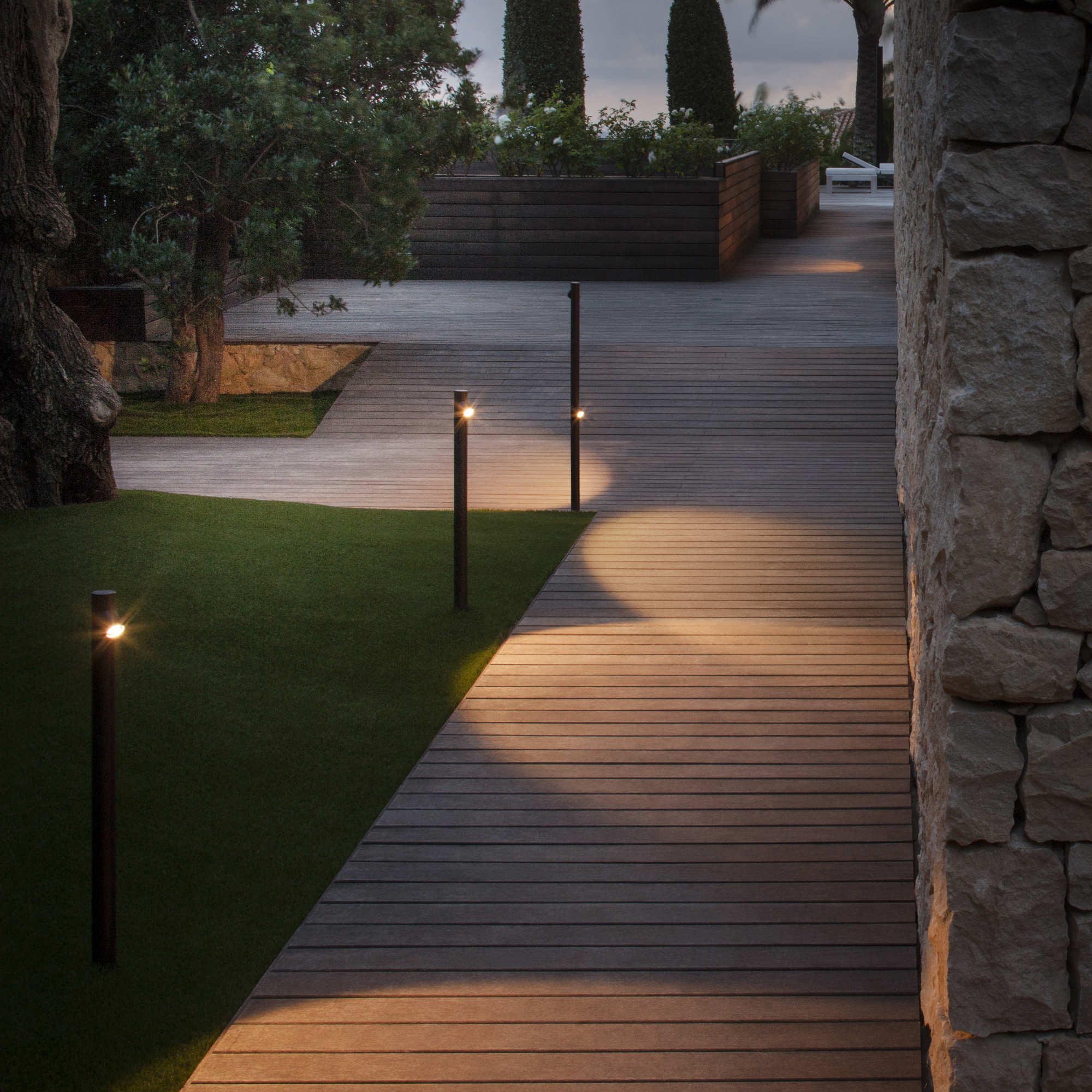 Bamboo 4803 Outdoor Floor Lamp - Oxide