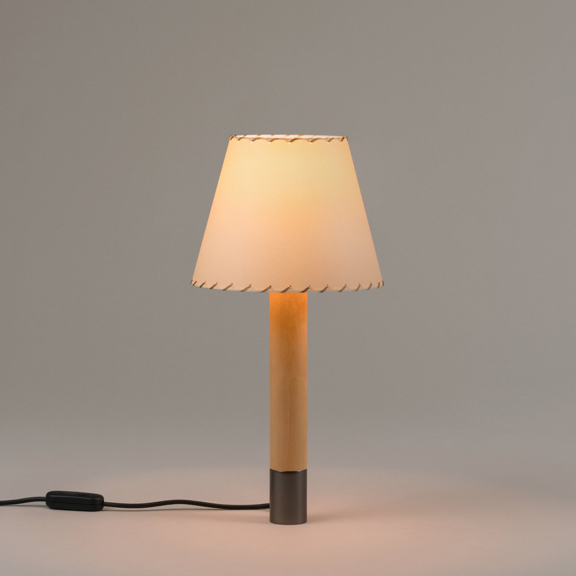 Basica M1 Table Lamp - Bronze/Stitched Beige Parchment-2